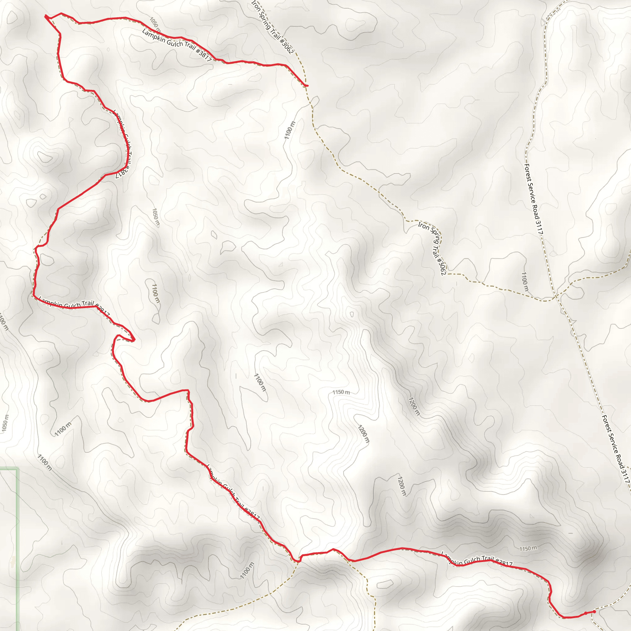 Lampkin Gulch Trail mobile static map