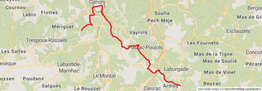 Camino Strasbourg-Saint Jean Pied de Port via Le Puy stage 63 Map
