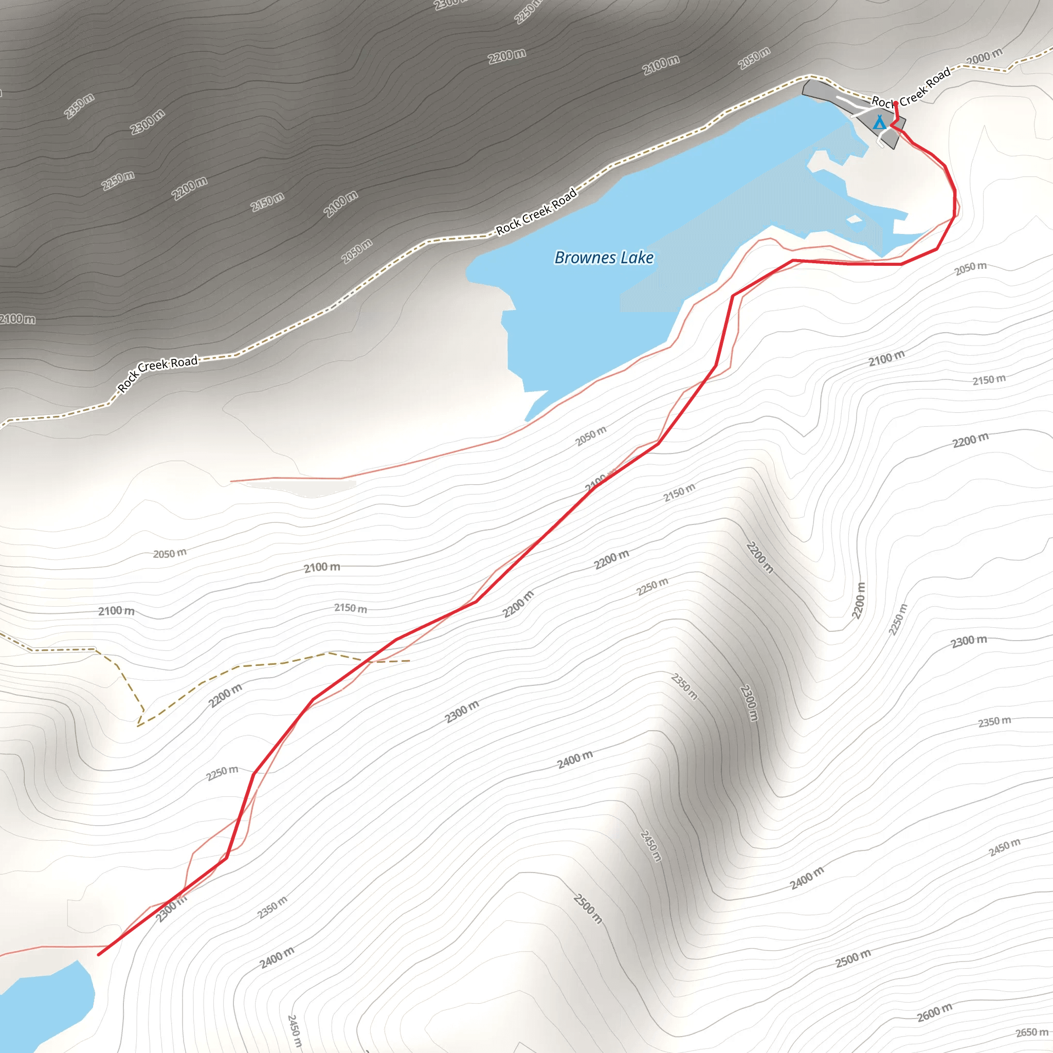 Lake Agnes from Rock Creek Road mobile static map