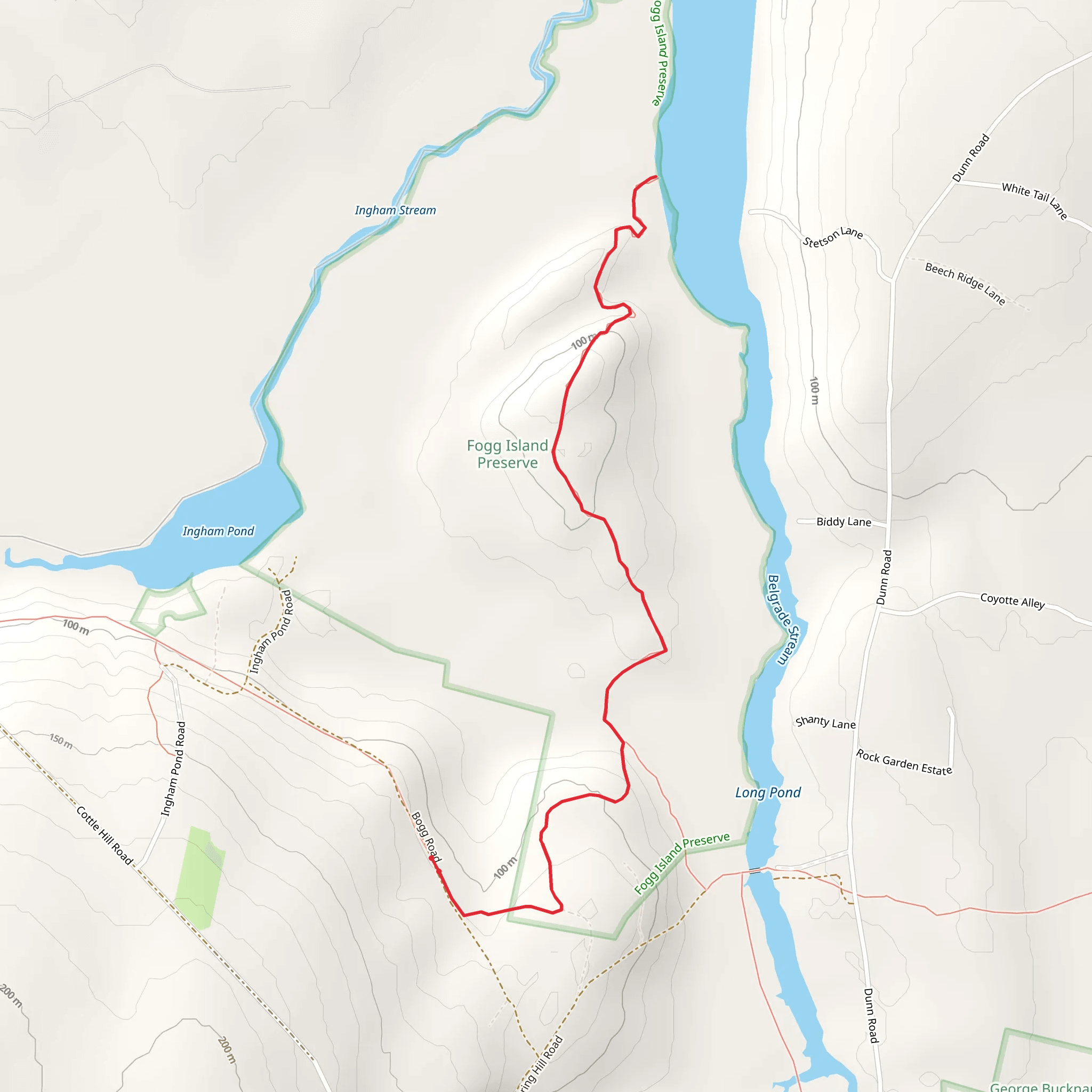 Long Pond Trail mobile static map
