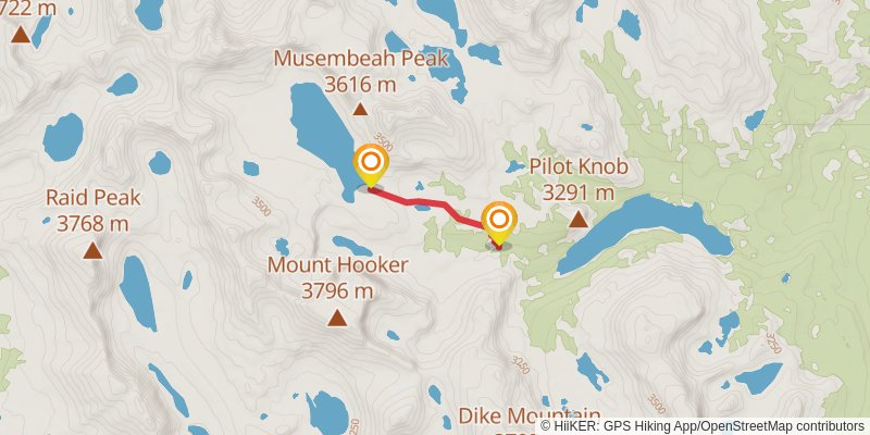 Cirque of the Towers Loop spur 2 Map