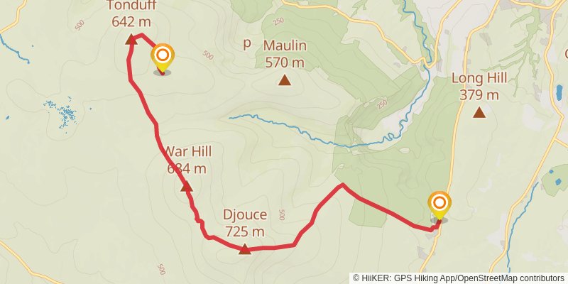 Tonduff and War Hill Loop stage 2 Map