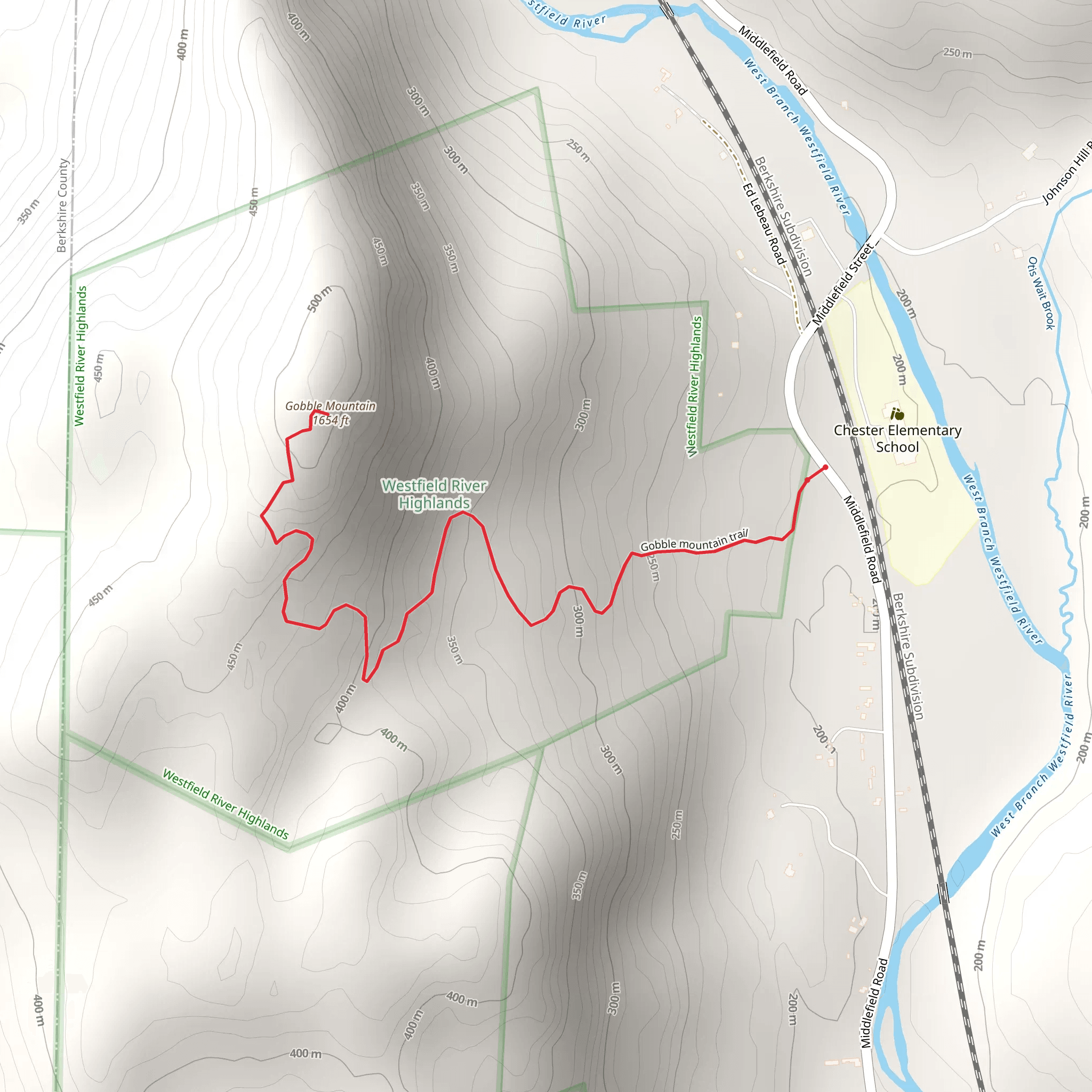Gobble Mountain Trail mobile static map
