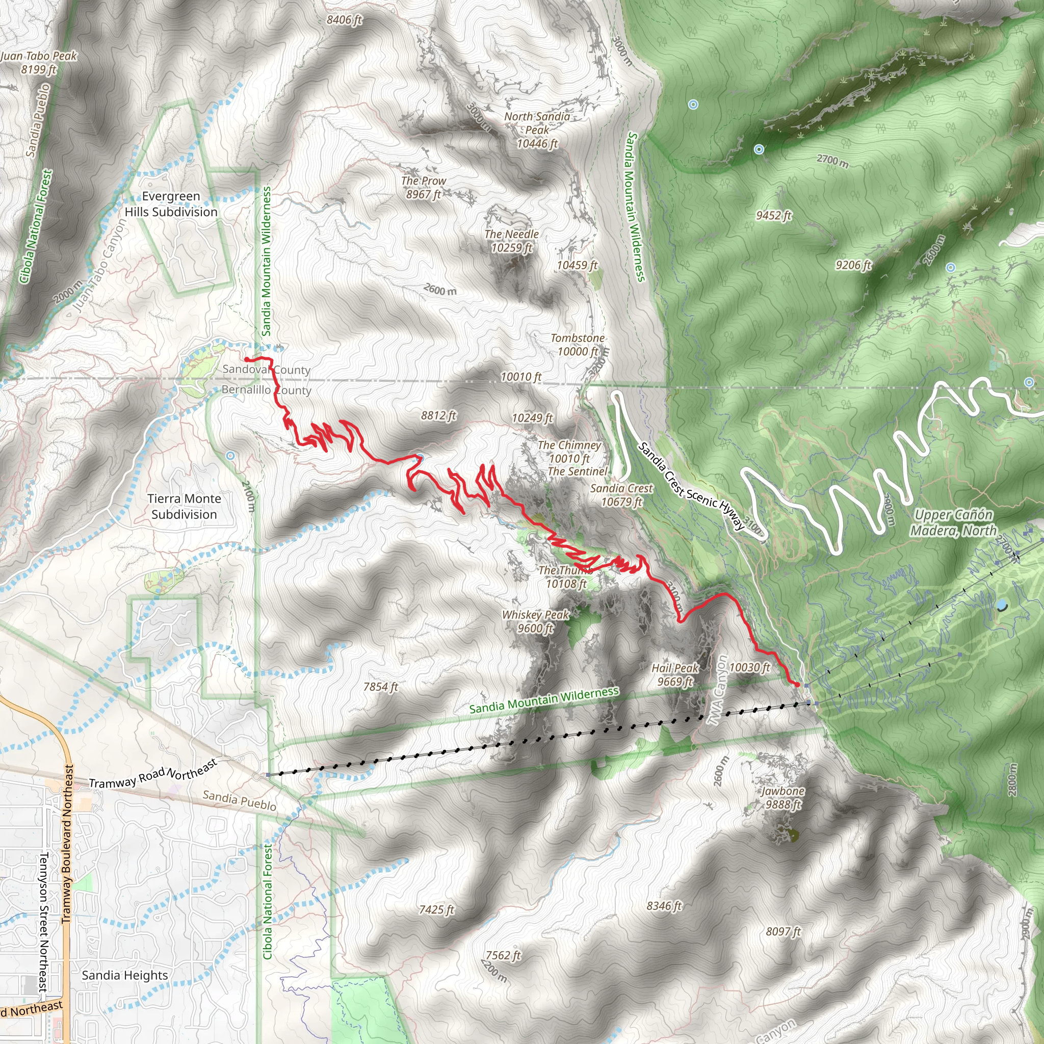 La Luz Trail mobile static map