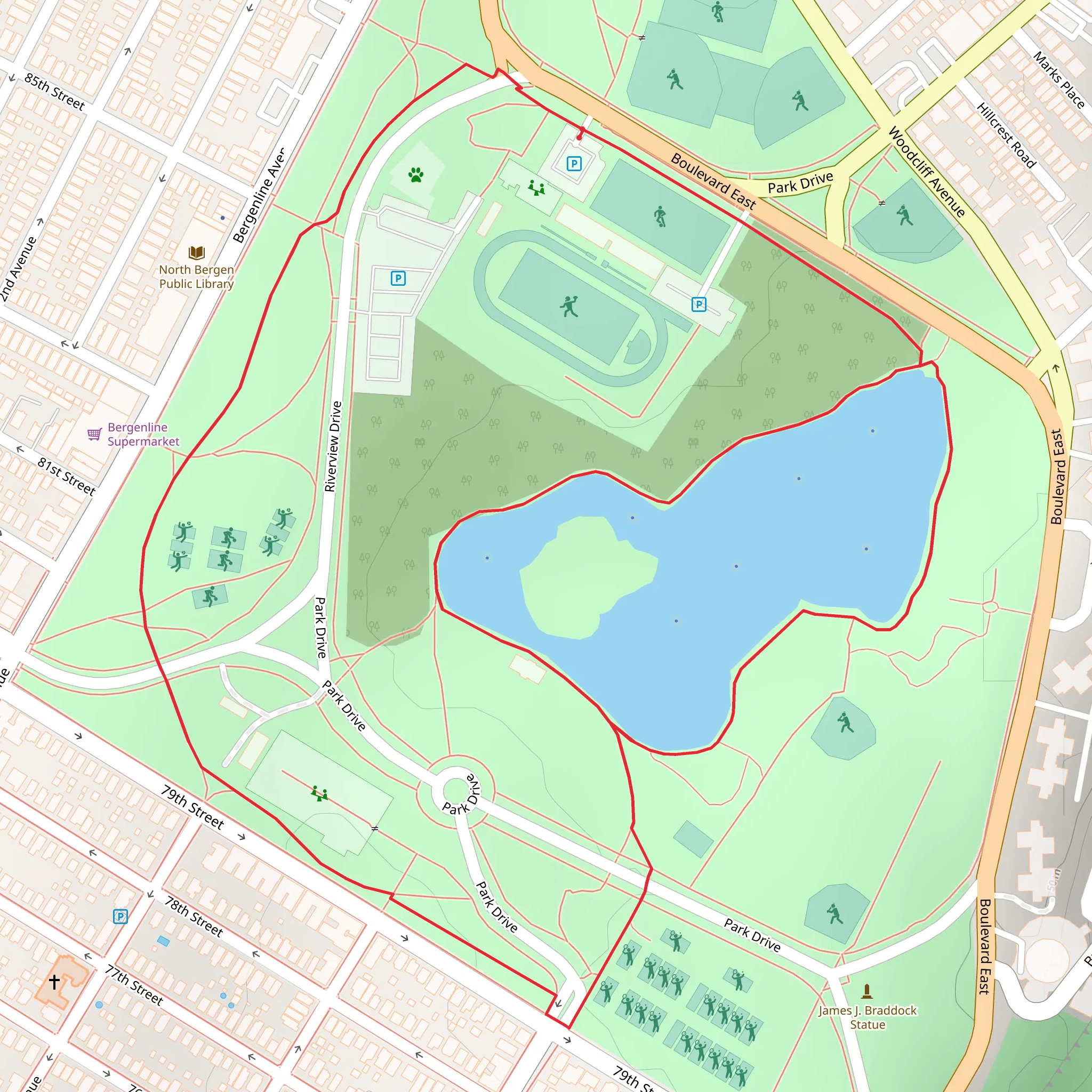North Hudson Park Loop mobile static map