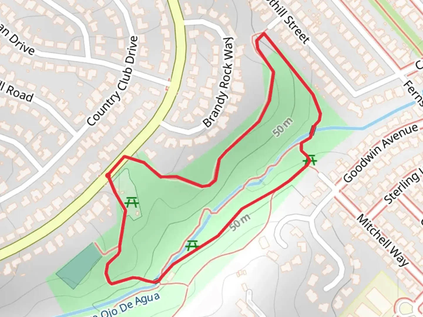 An image depicting the trail Stulsaft Park Loop and its surrounding area.