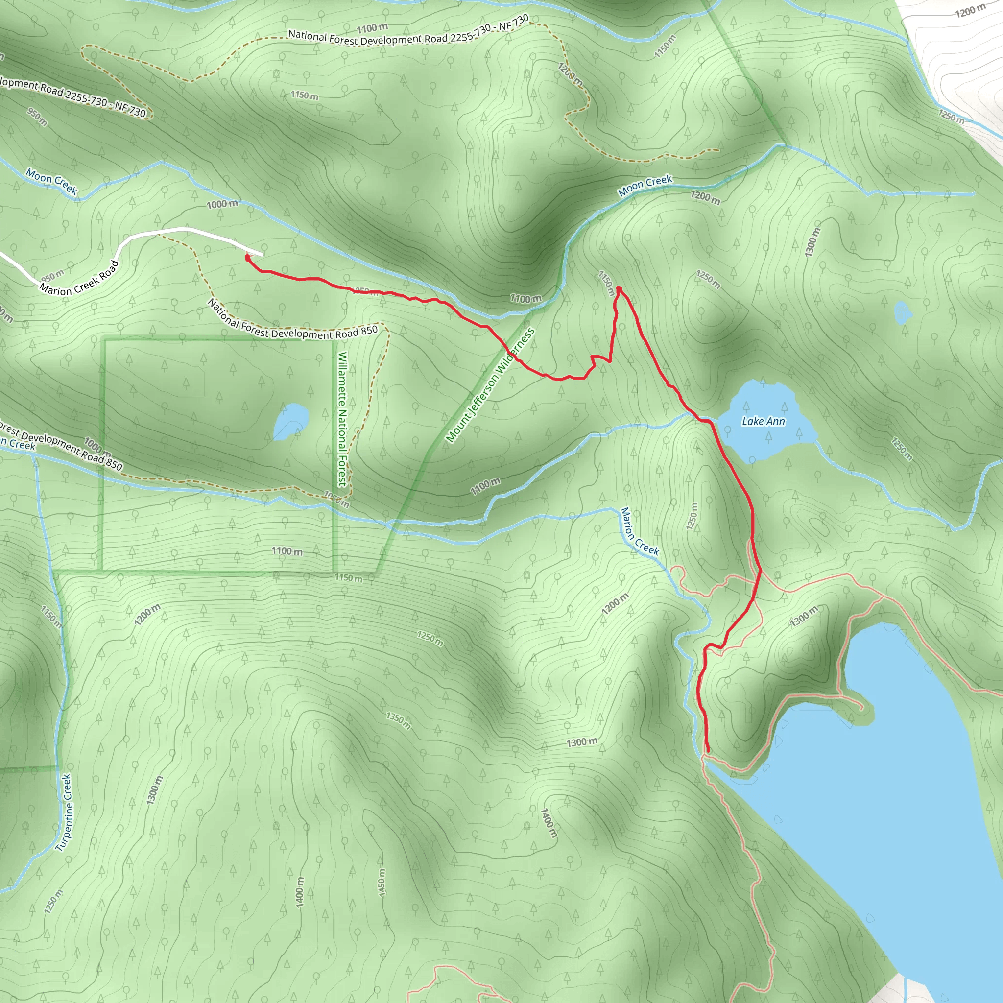 Marion Lake Outlet Trail mobile static map