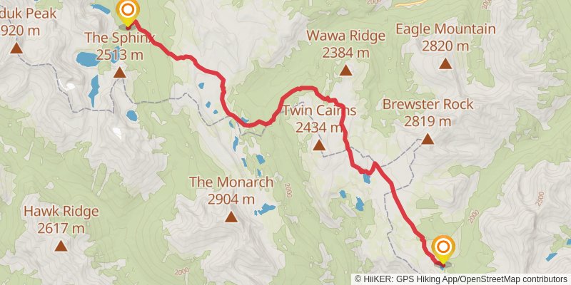 Great Divide Trail stage 27 Map