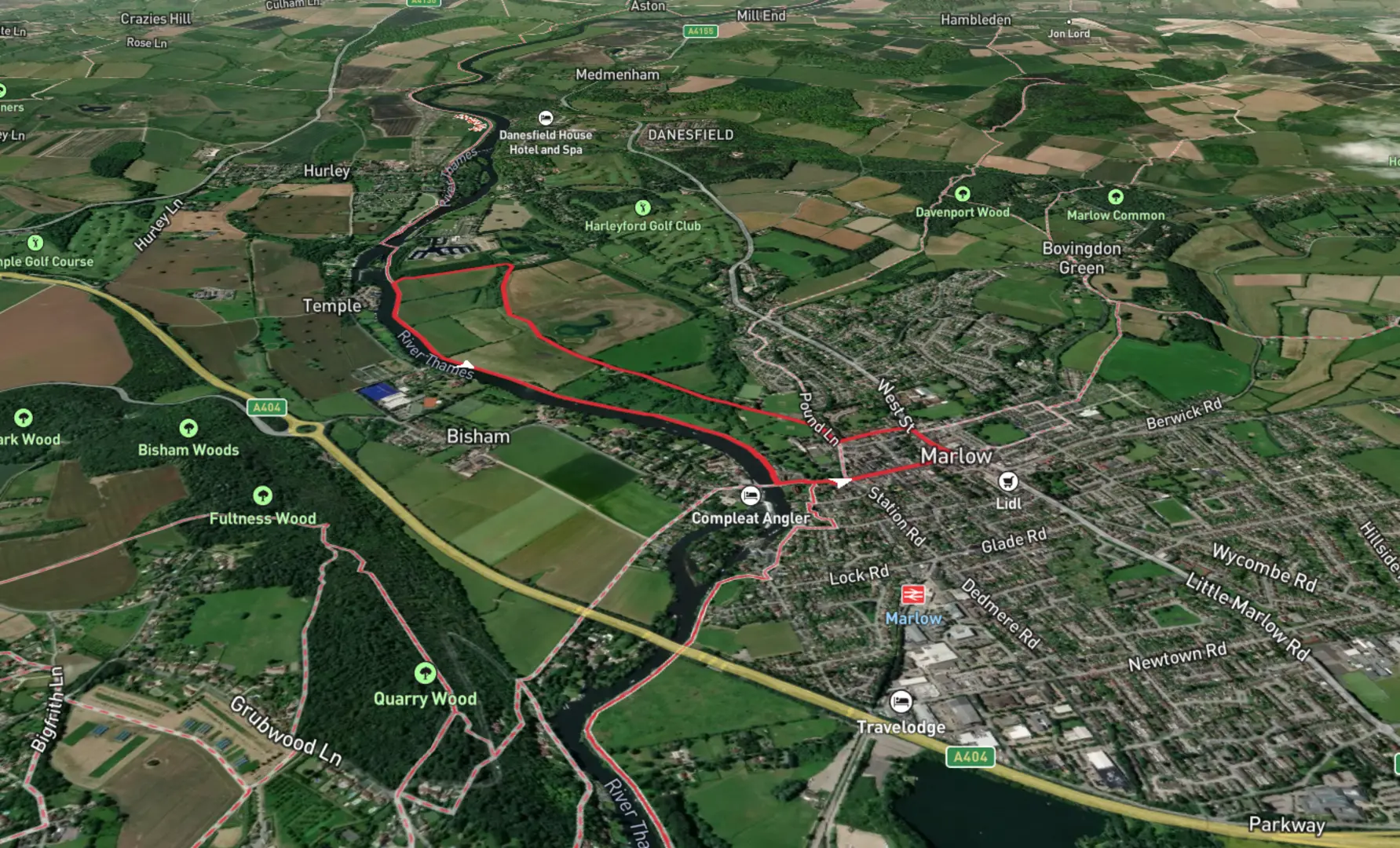 An image depicting the trail River Thames Walk - Marlow and its surrounding area.
