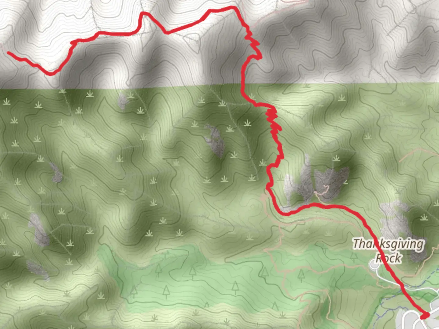 An image depicting the trail Guaje Ridge Trail and its surrounding area.
