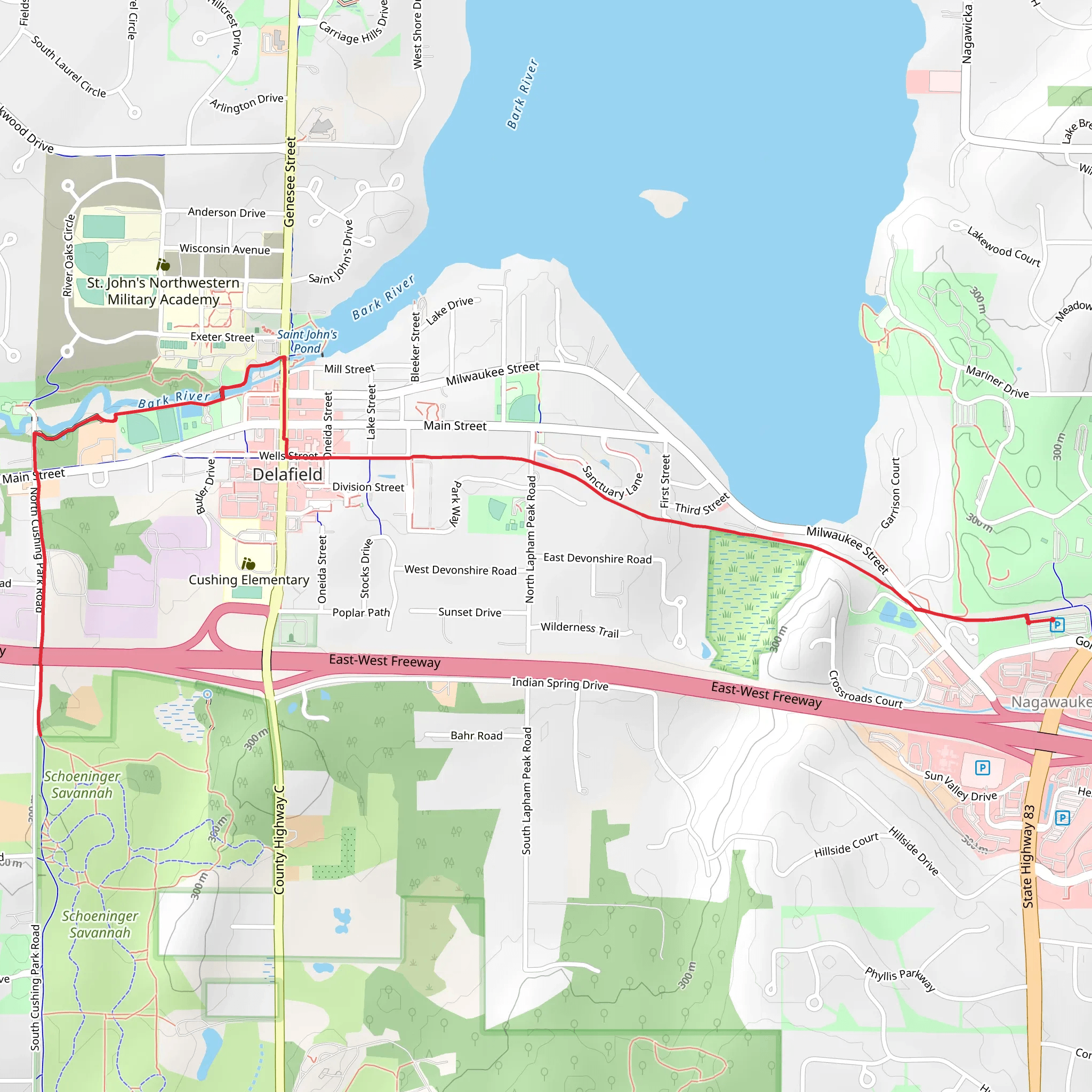 Lake Country and Ice Age National Scenic Trail mobile static map