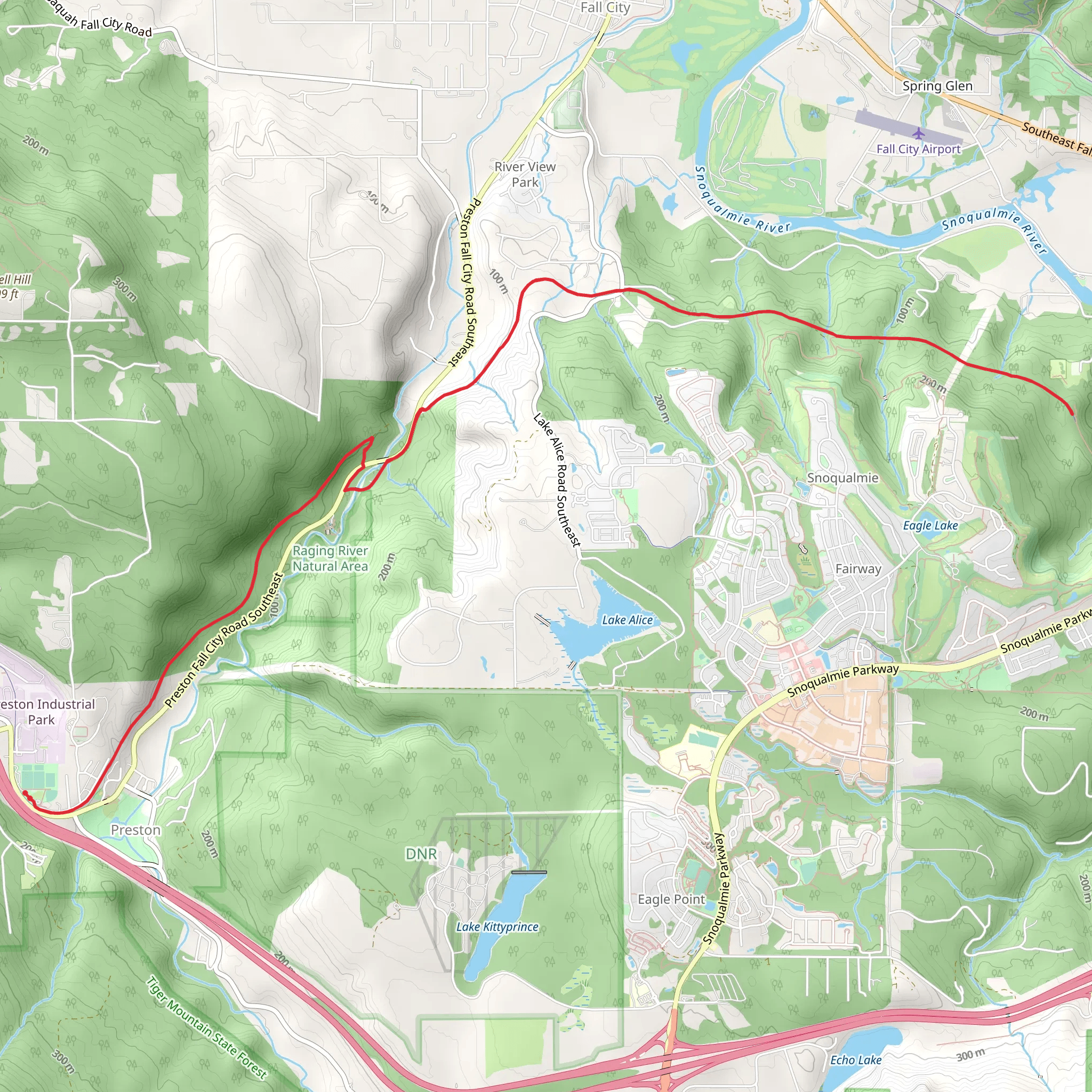 Preston Snoqualmie Trail mobile static map