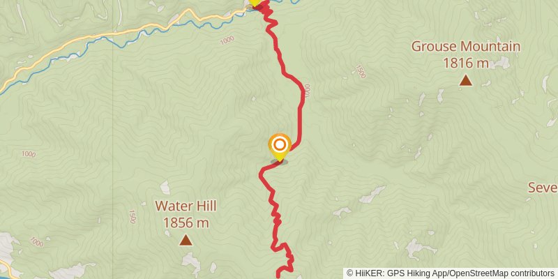 West Fork Cataract Trail via Cataract Trail stage 2 Map