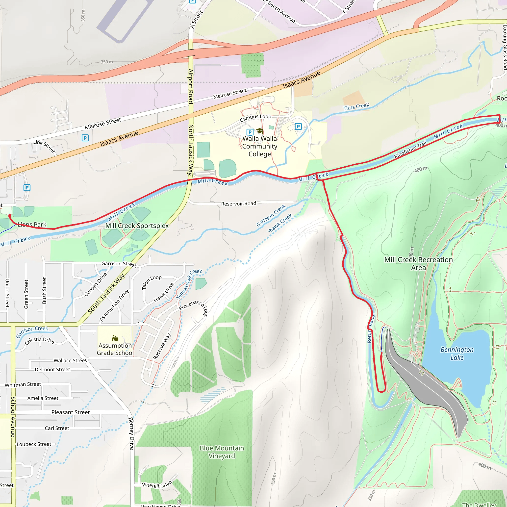 Lions Park, Rooks Park and Return Canal mobile static map