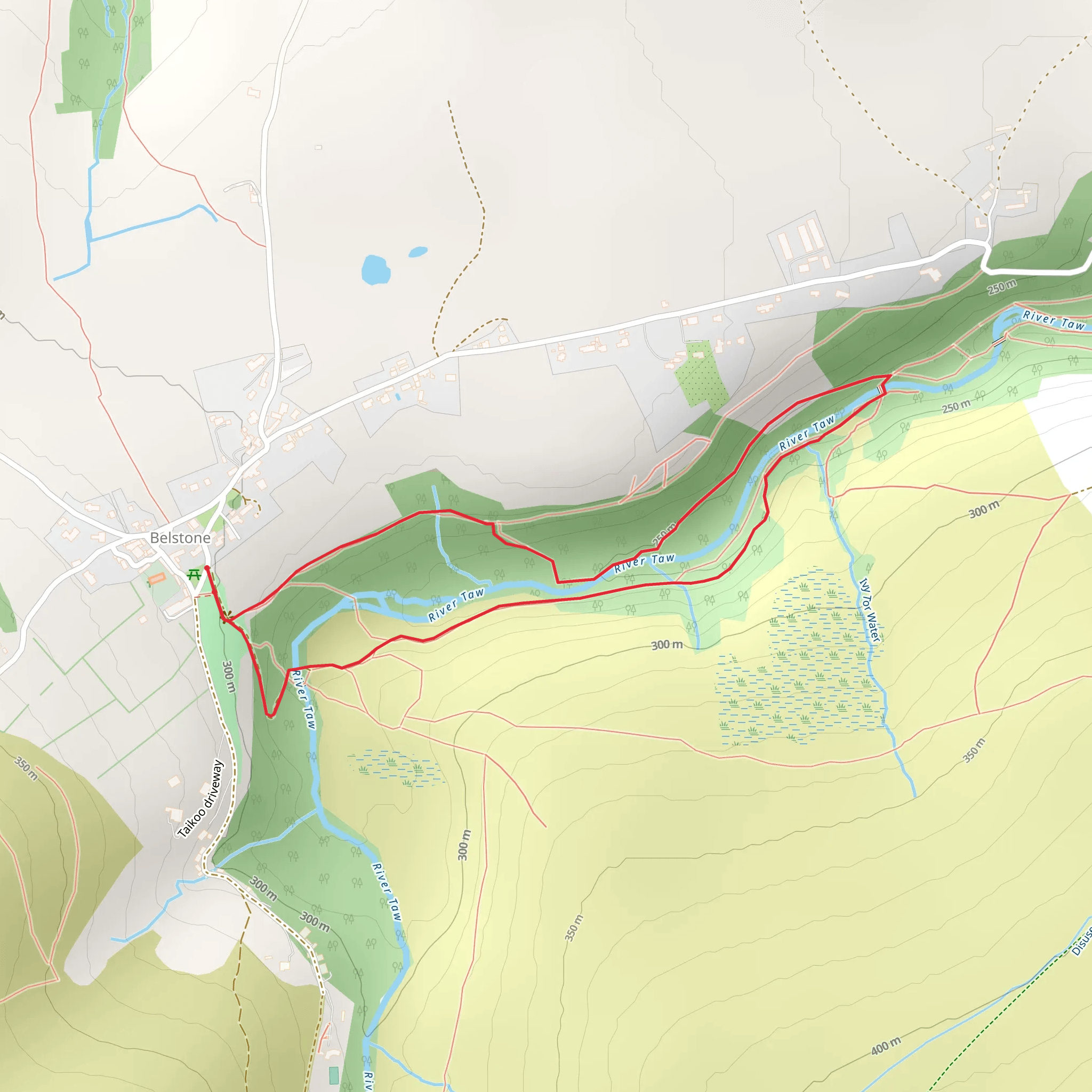 Dartmoor Way and Sticklepath to Belstone Circular mobile static map