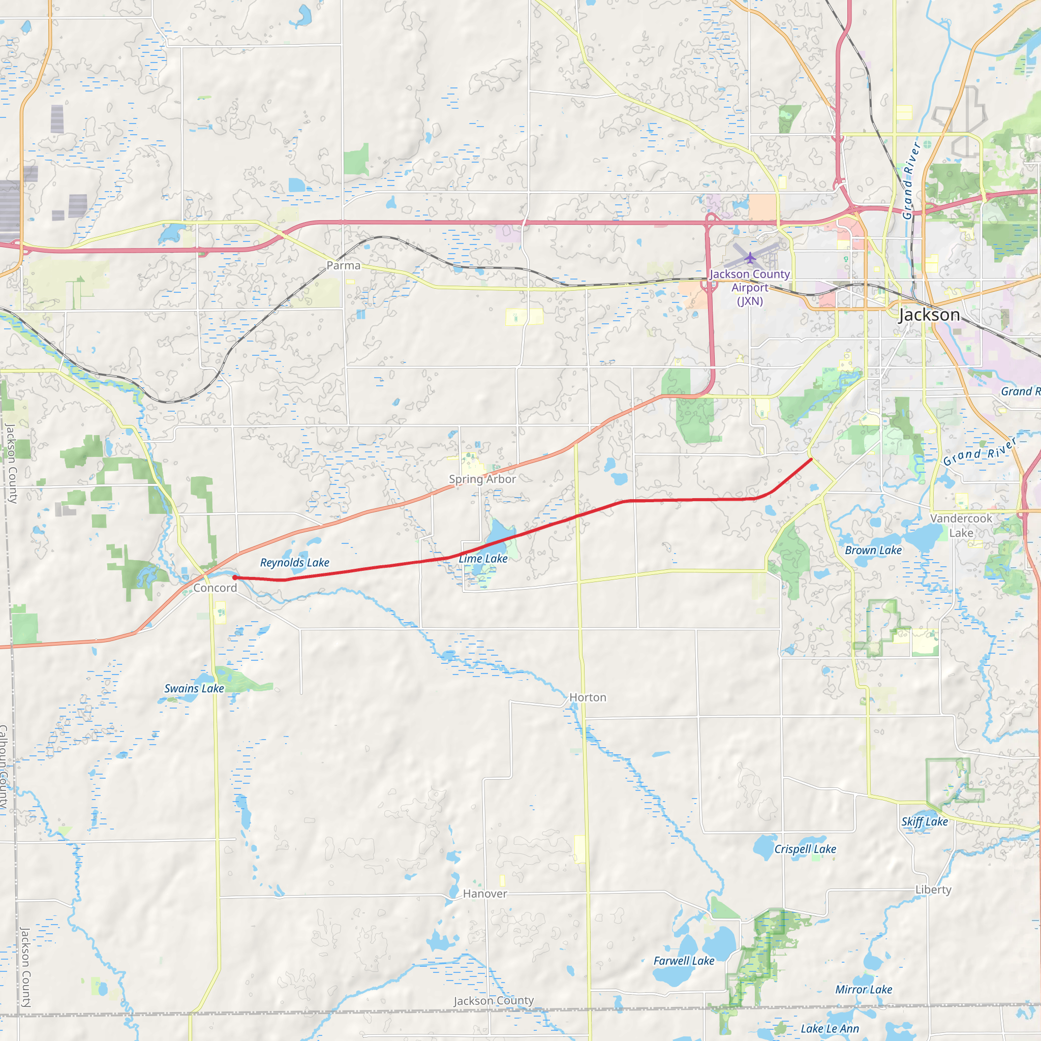 Falling Waters Trail mobile static map