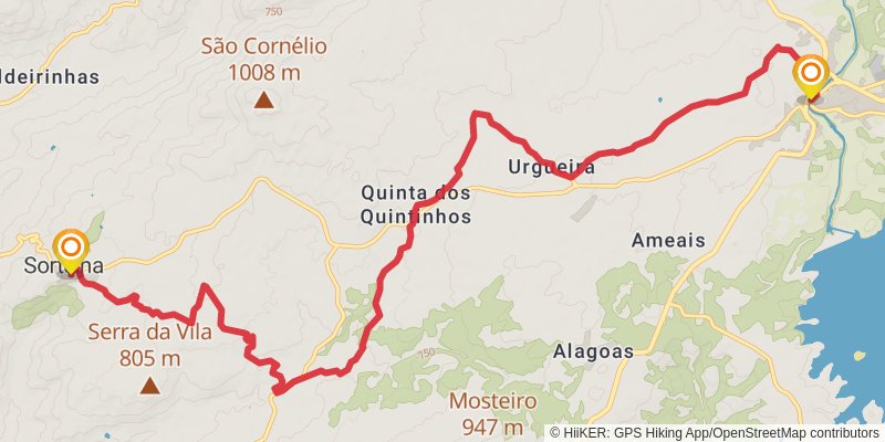 GR 22 - Historical Villages Of Portugal stage 2 Map