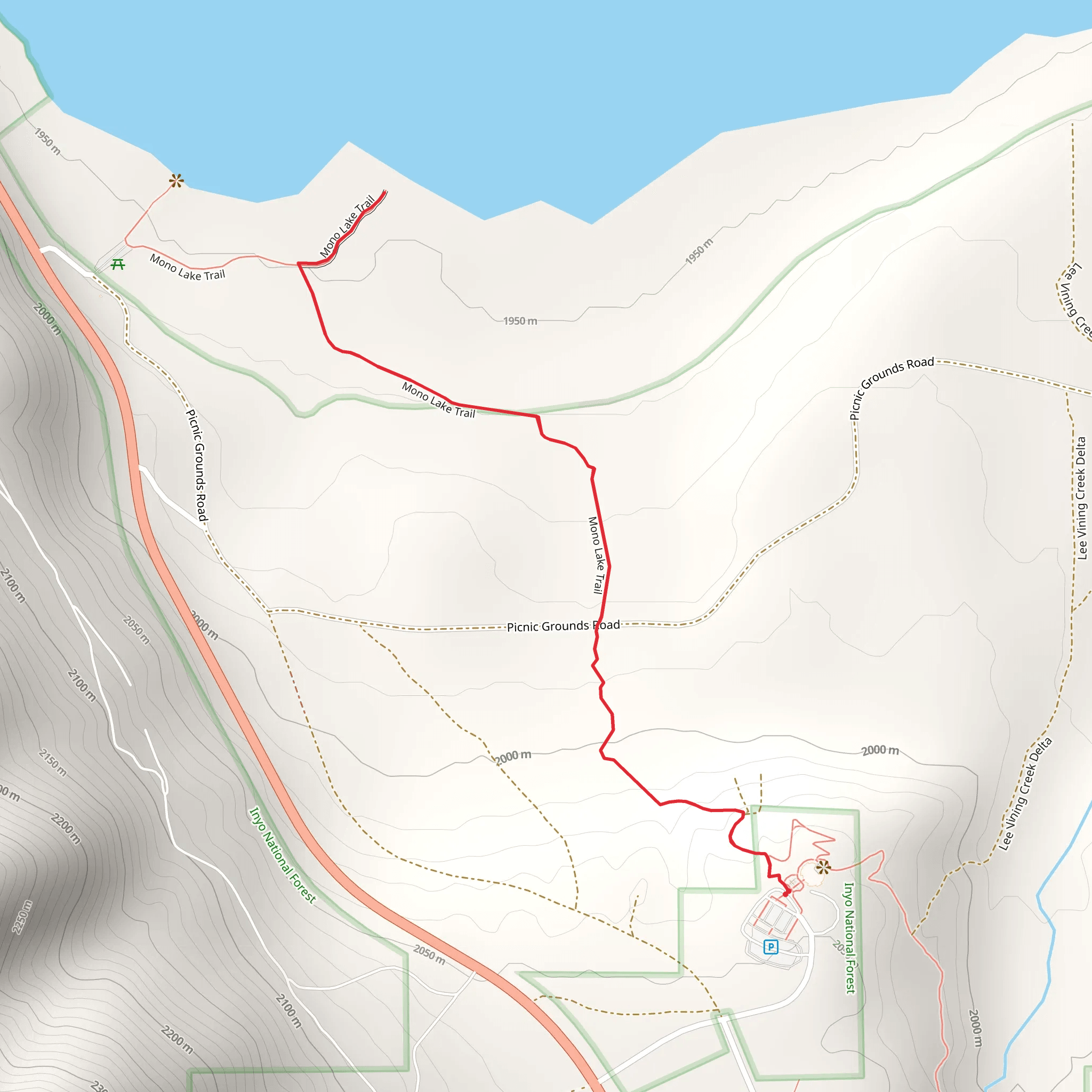 Mono Lake Trail mobile static map