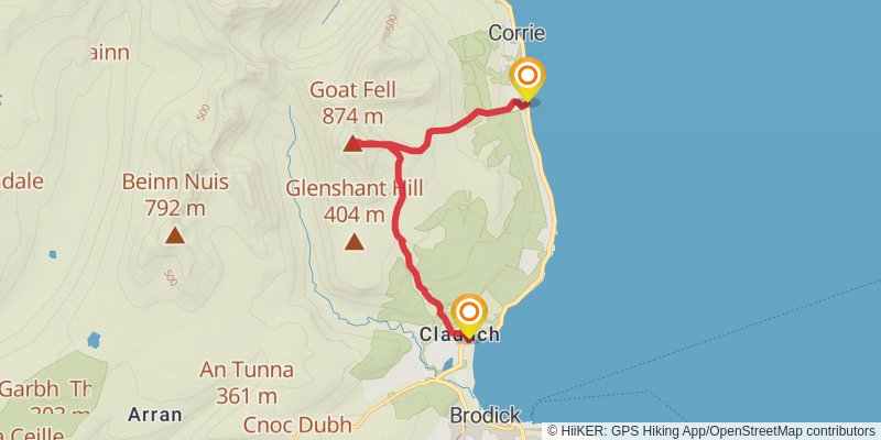 Arran Coastal Way alt 1 Map