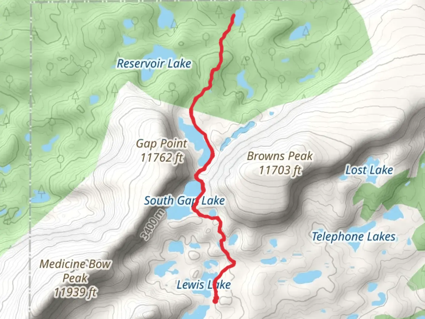An image depicting the trail Cutthroat Lake via Gap Lakes Trail and its surrounding area.