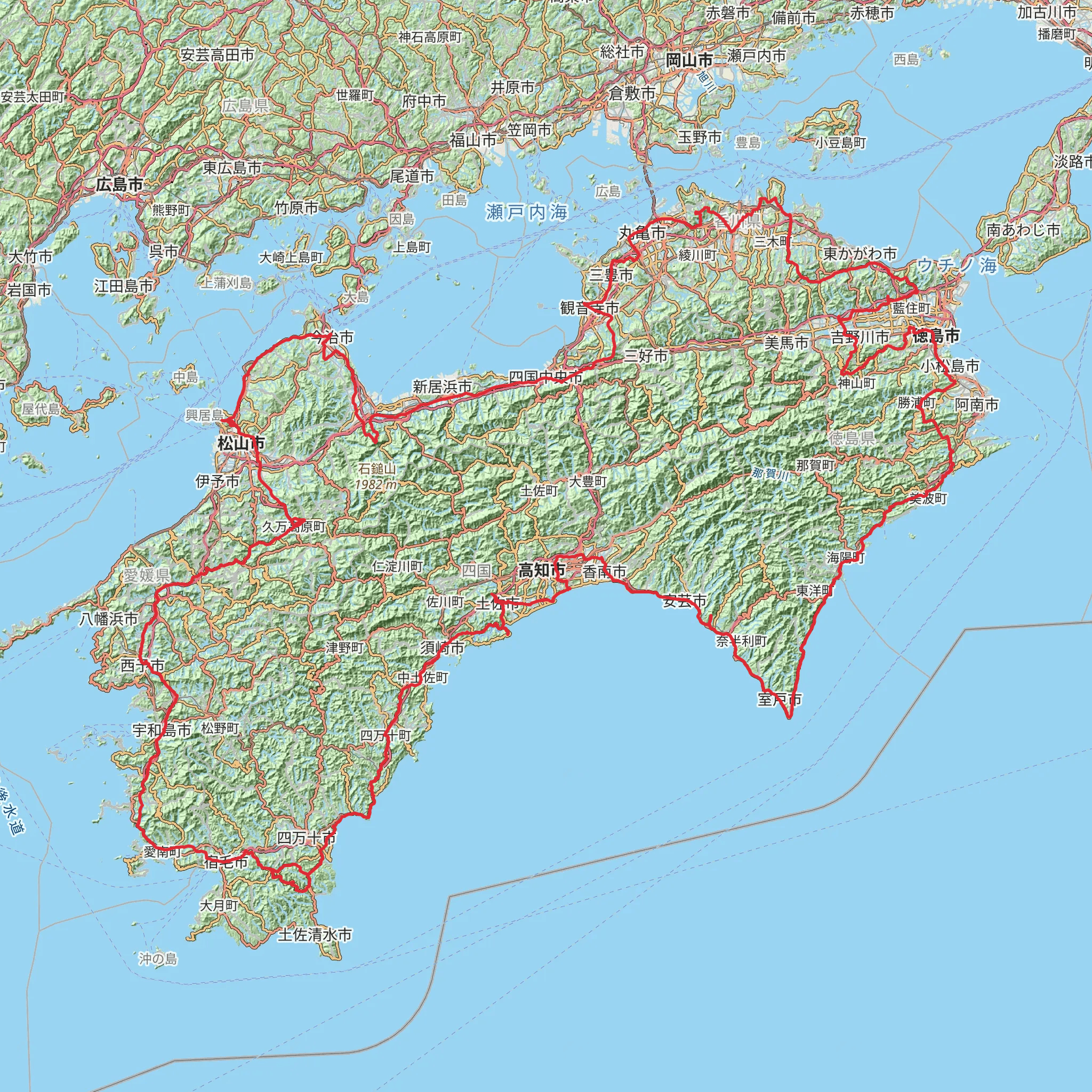 Shikoku 88-Temple Pilgrimage mobile static map