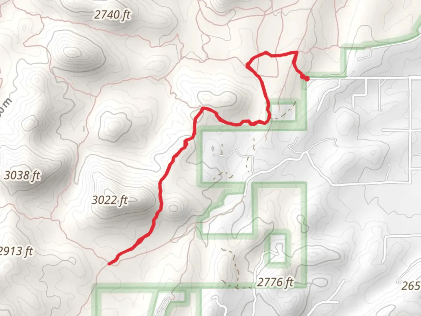An image depicting the trail Gila Monster to Thunderbird Trail and its surrounding area.