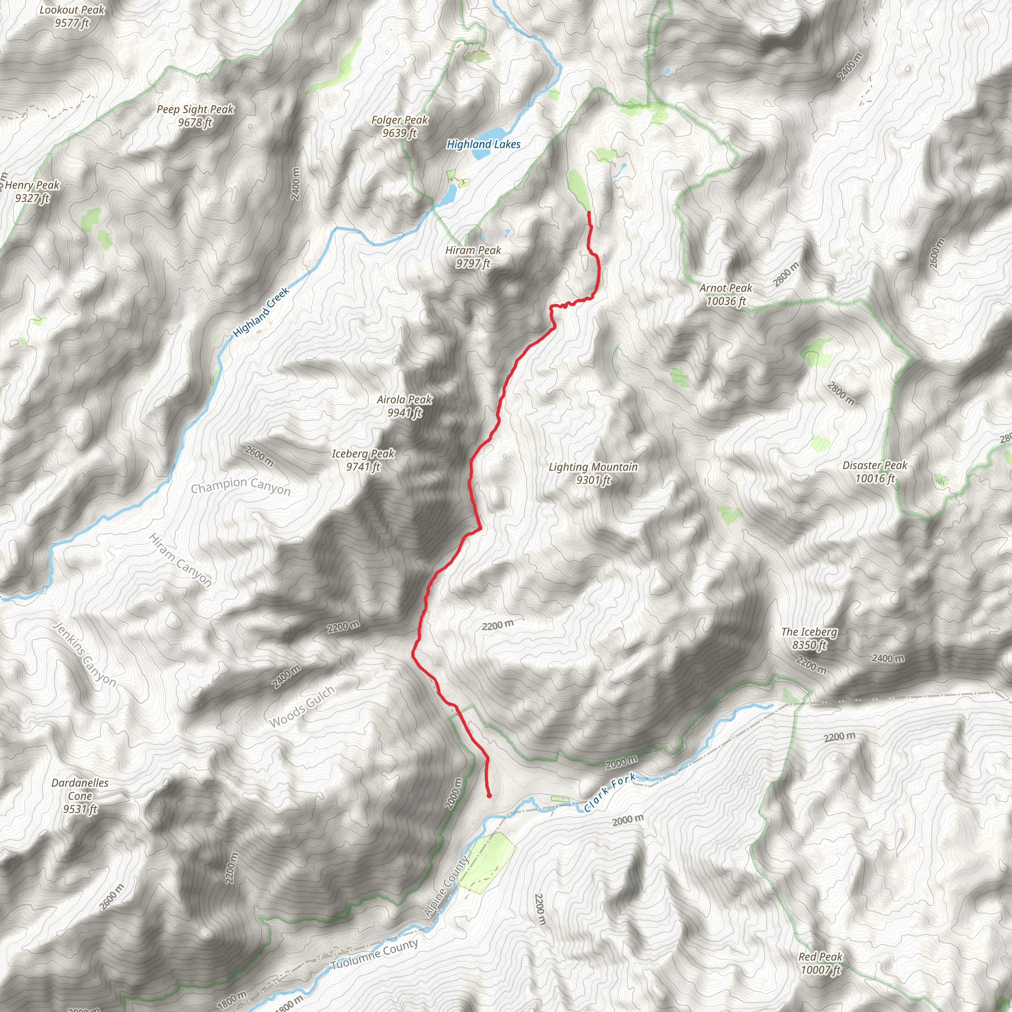 Arnot Creek Trail mobile static map