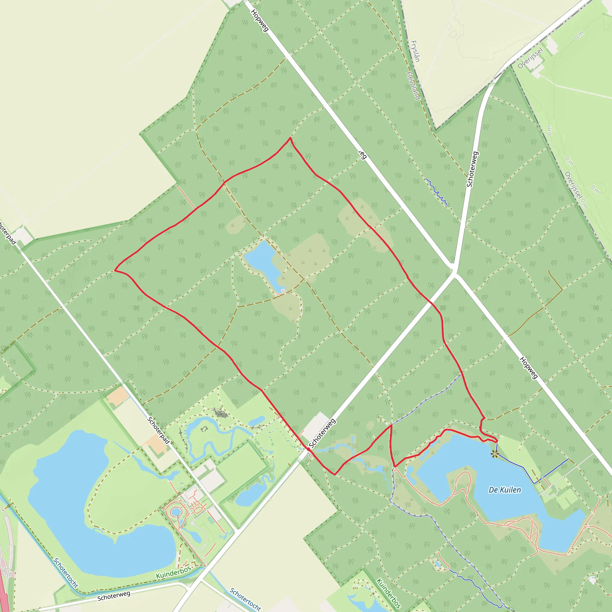 De kuilen and Kuinderbos Loop mobile static map