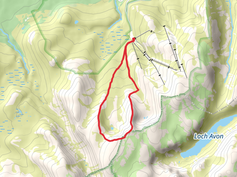 Cairn Lochan via the Fiacaill Buttress mobile static map