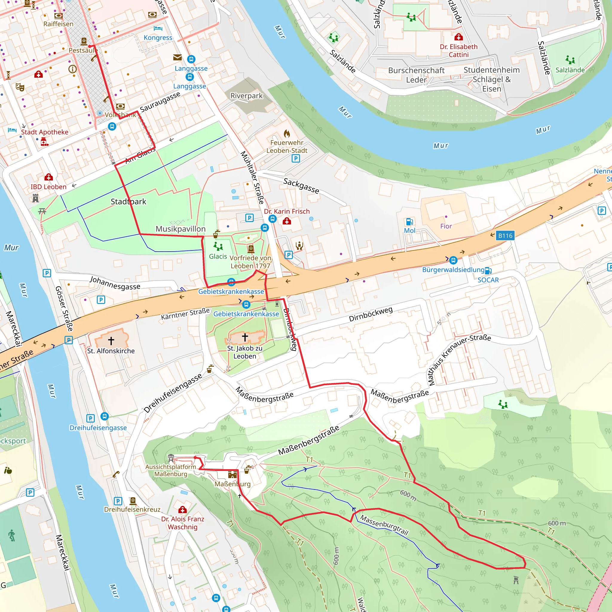 Massenburg Ruin - Leoben mobile static map