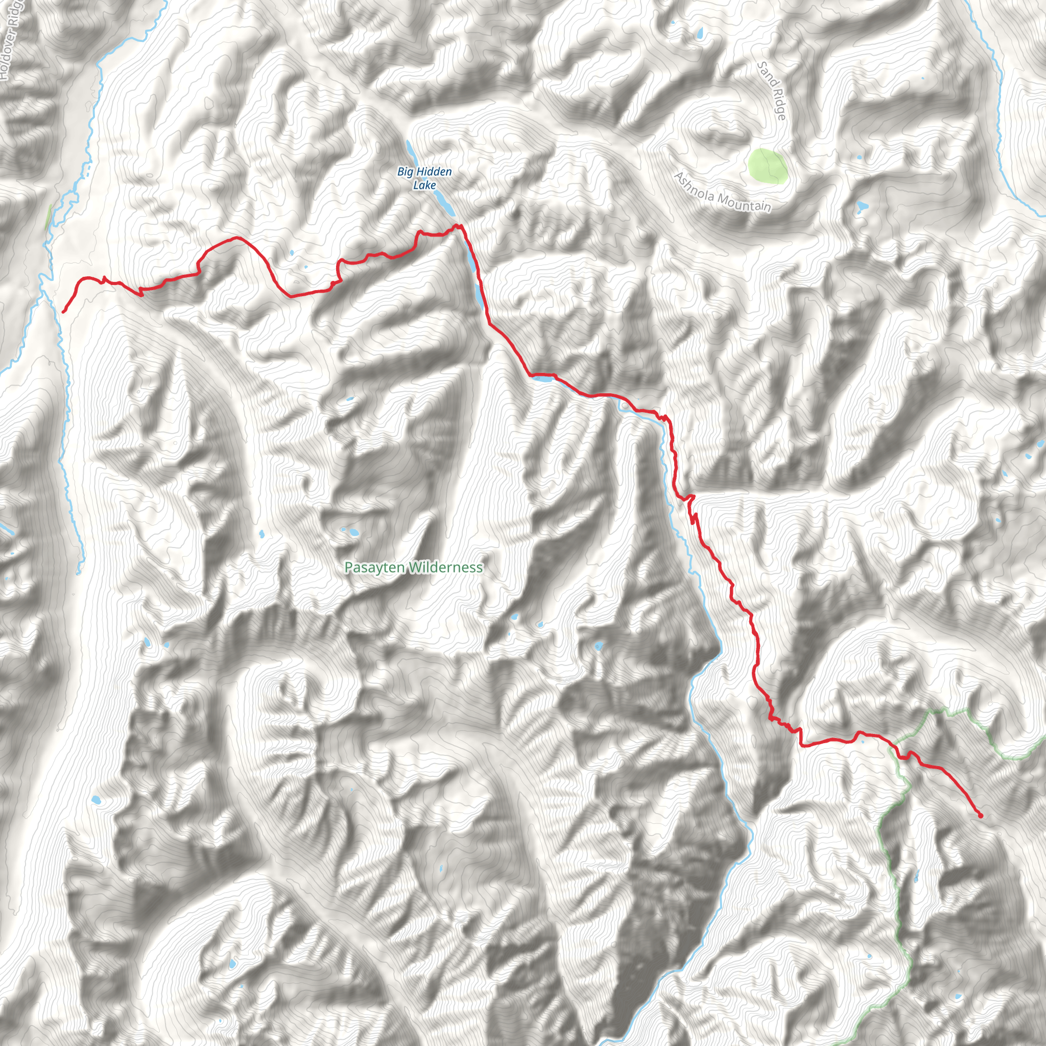 Tatoosh Buttes via Hidden Lakes Trail mobile static map