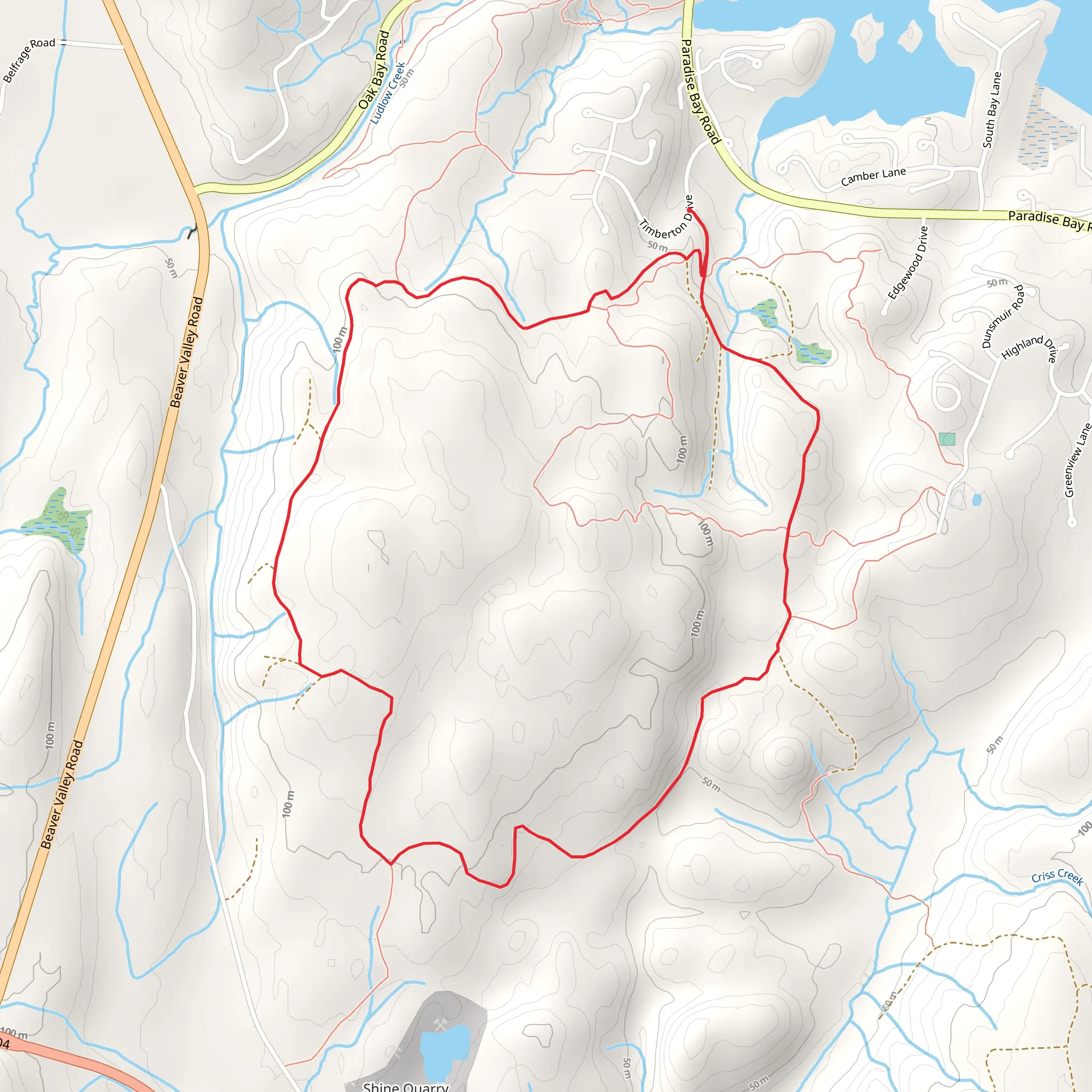 Timberton Loop mobile static map