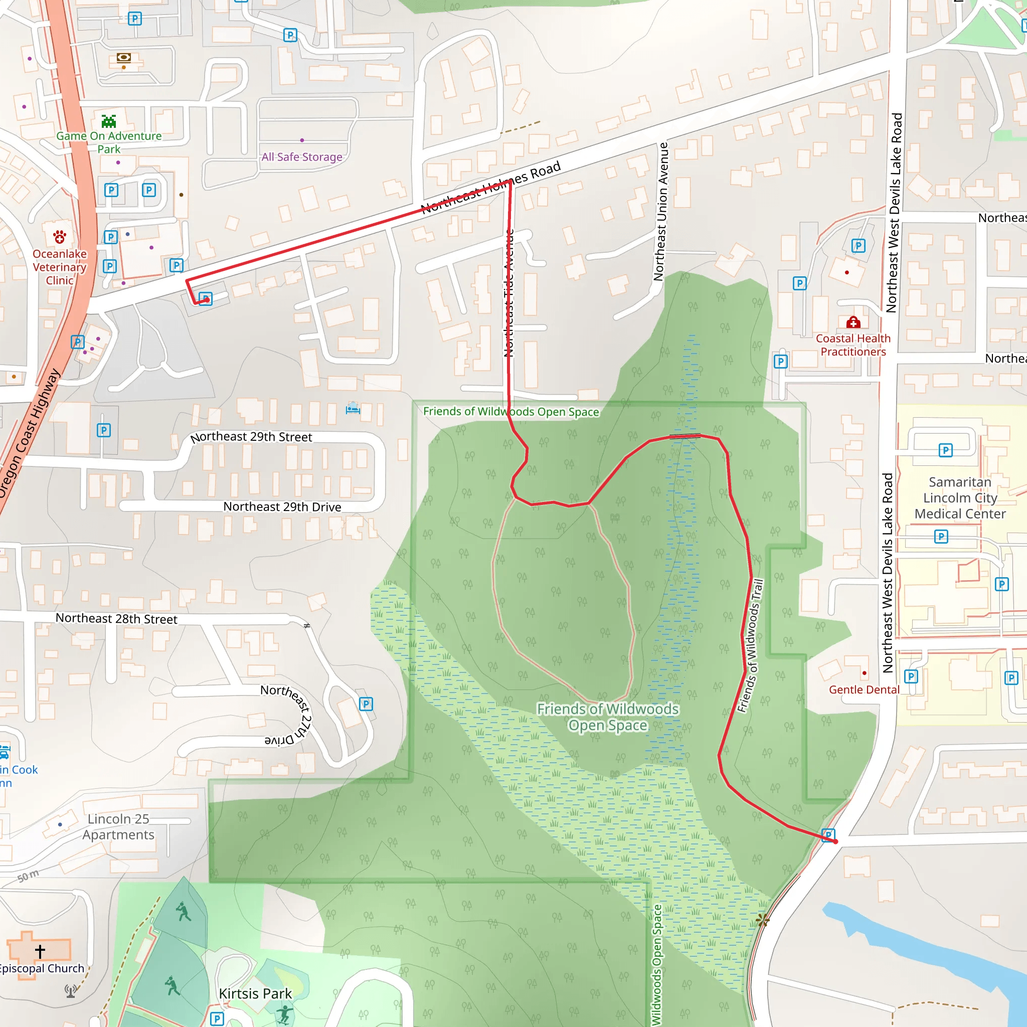 Friends of Wildwoods Trail mobile static map