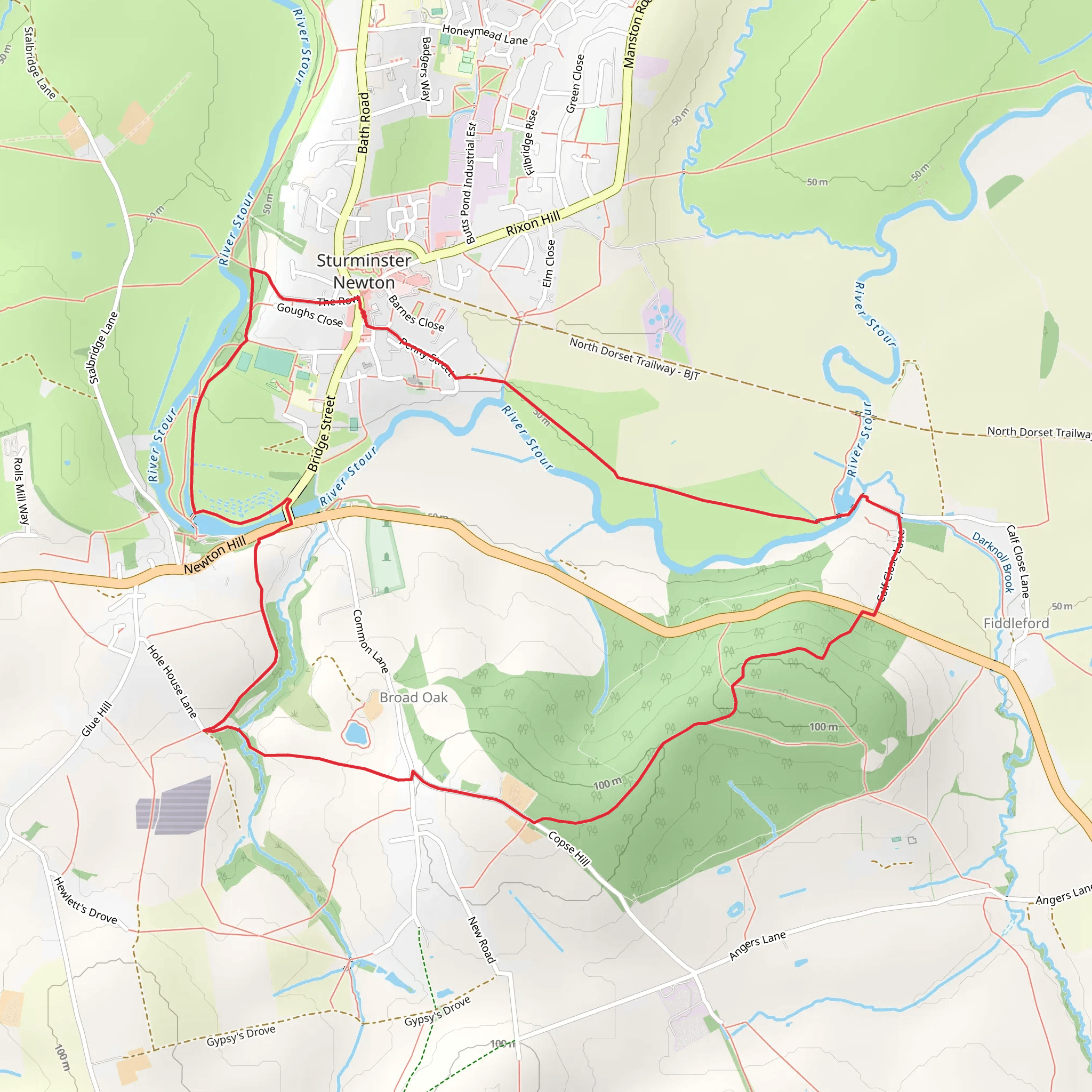Sturminster Newton Loop mobile static map