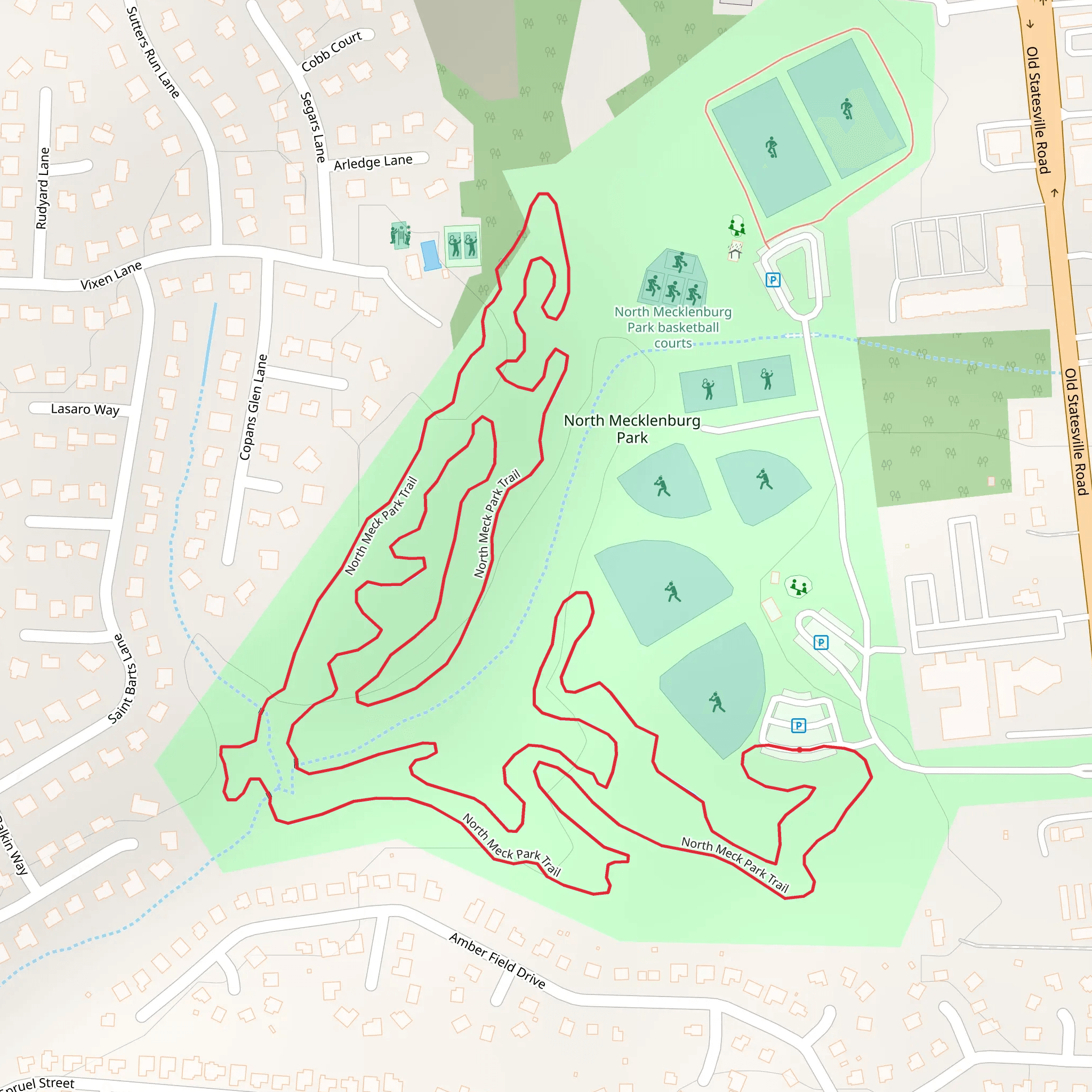 North Meck Park Loop Trail mobile static map