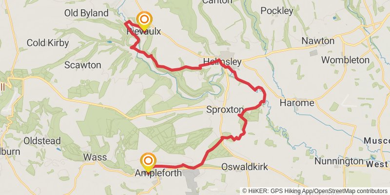 Vale of Pickering Loop from Kirkham Priory stage 3 Map