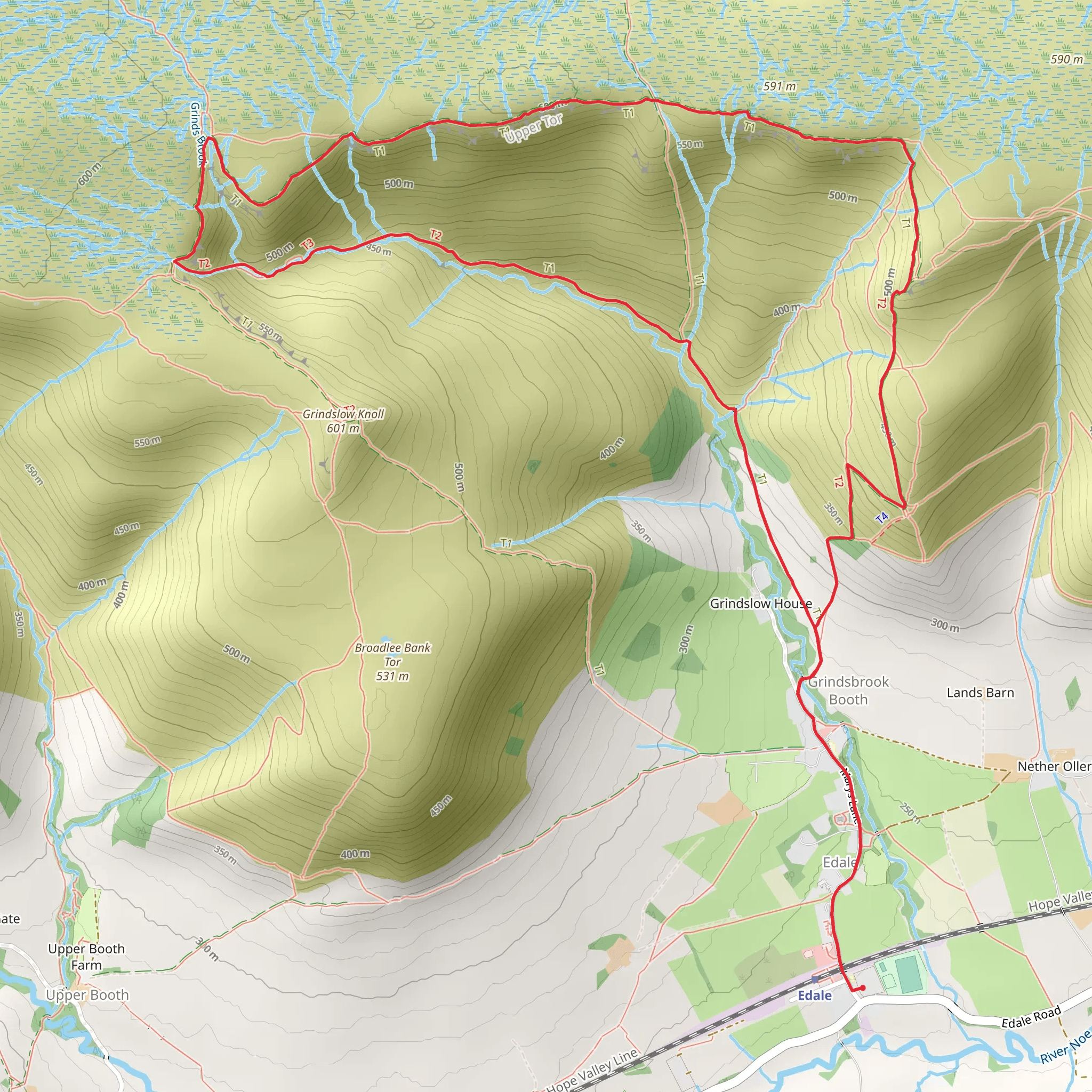 Edale Moor Loop mobile static map