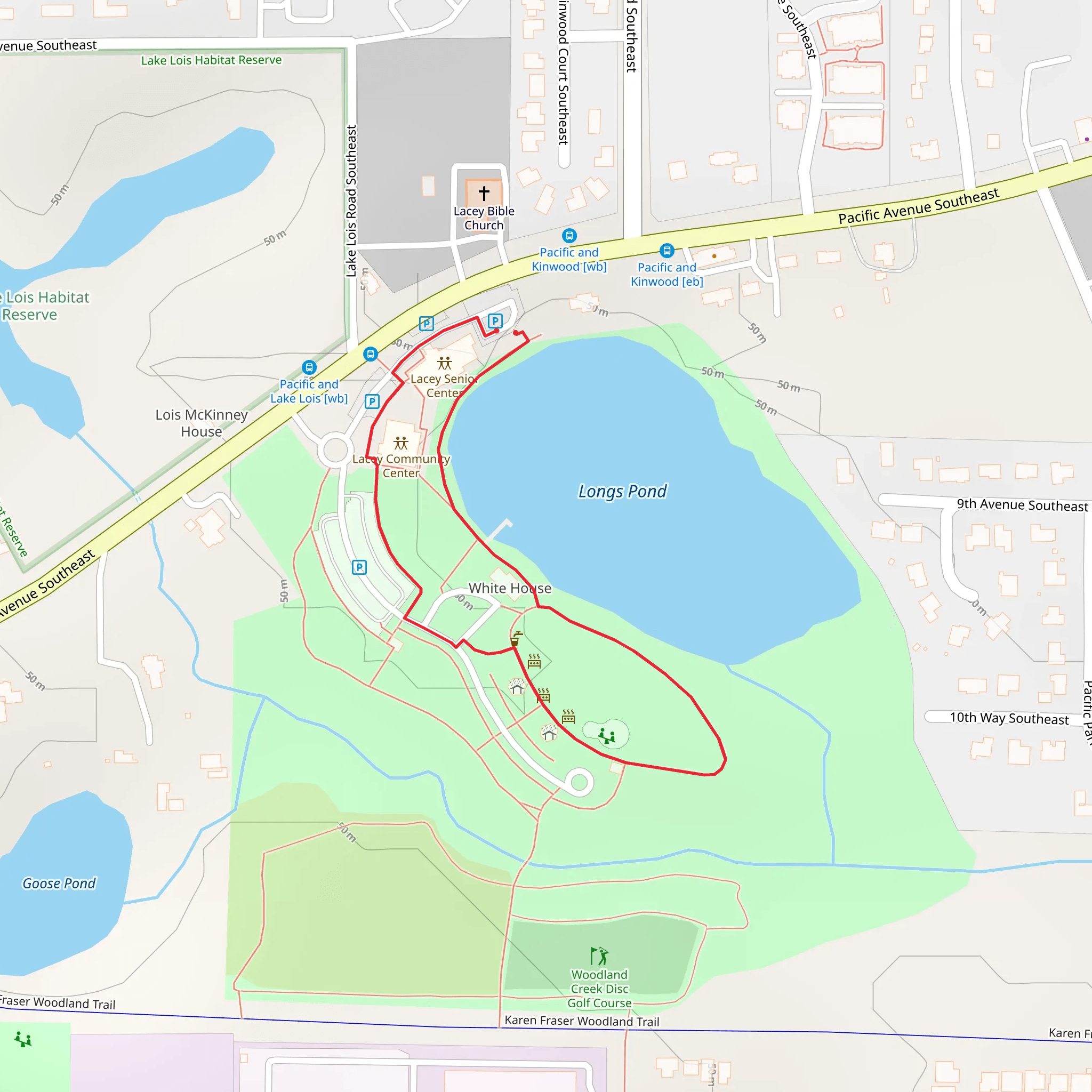 Woodland Creek Community Park Loop mobile static map