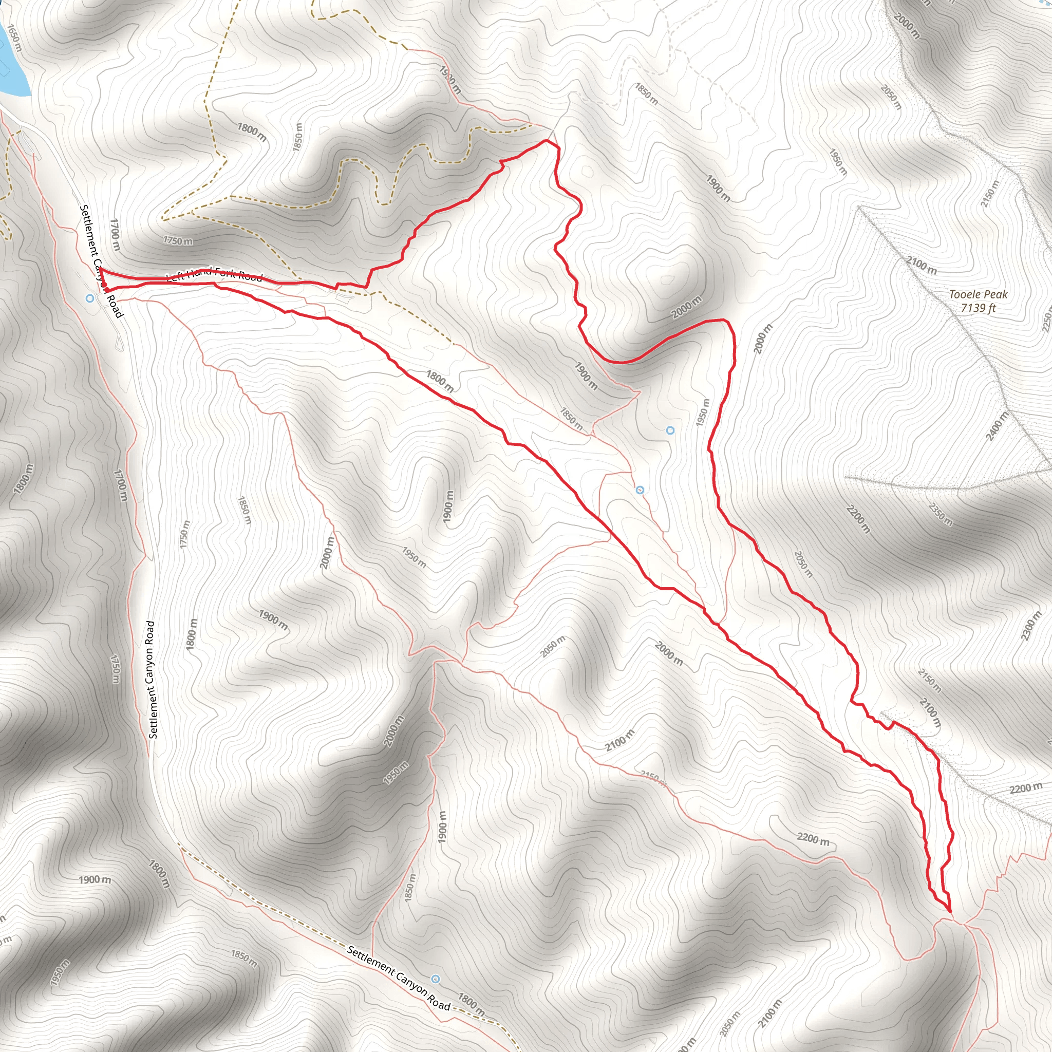 Bench Trail and Left Hand Fork Trail mobile static map