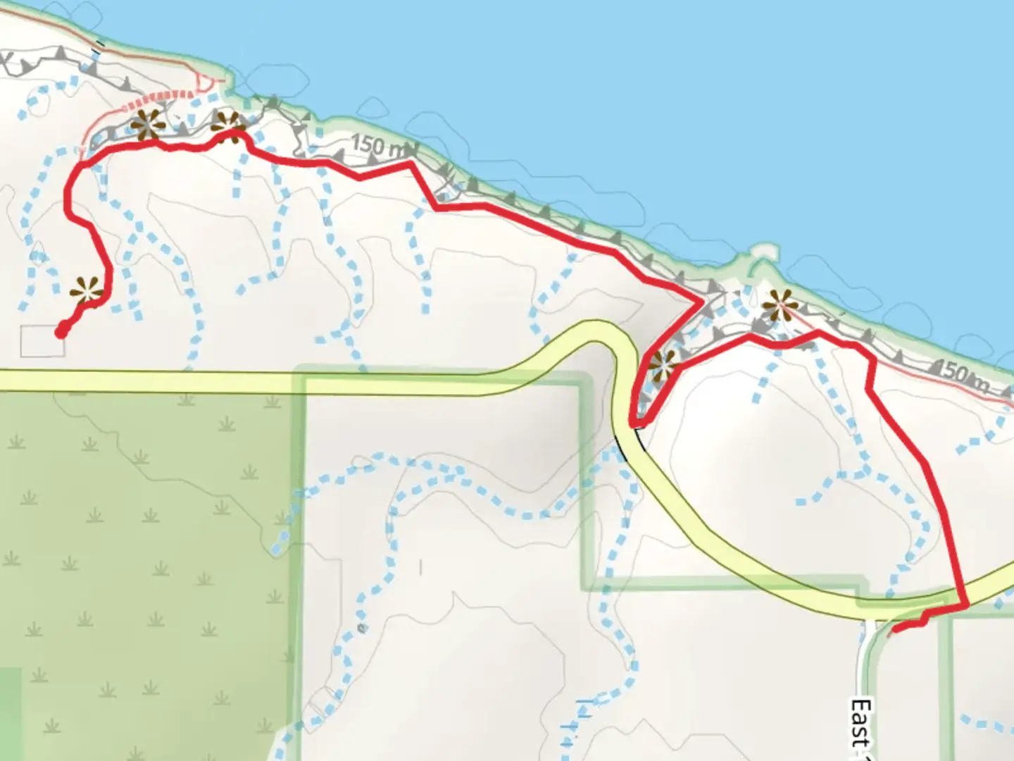 An image depicting the trail Parkman's Plain Walk and its surrounding area.