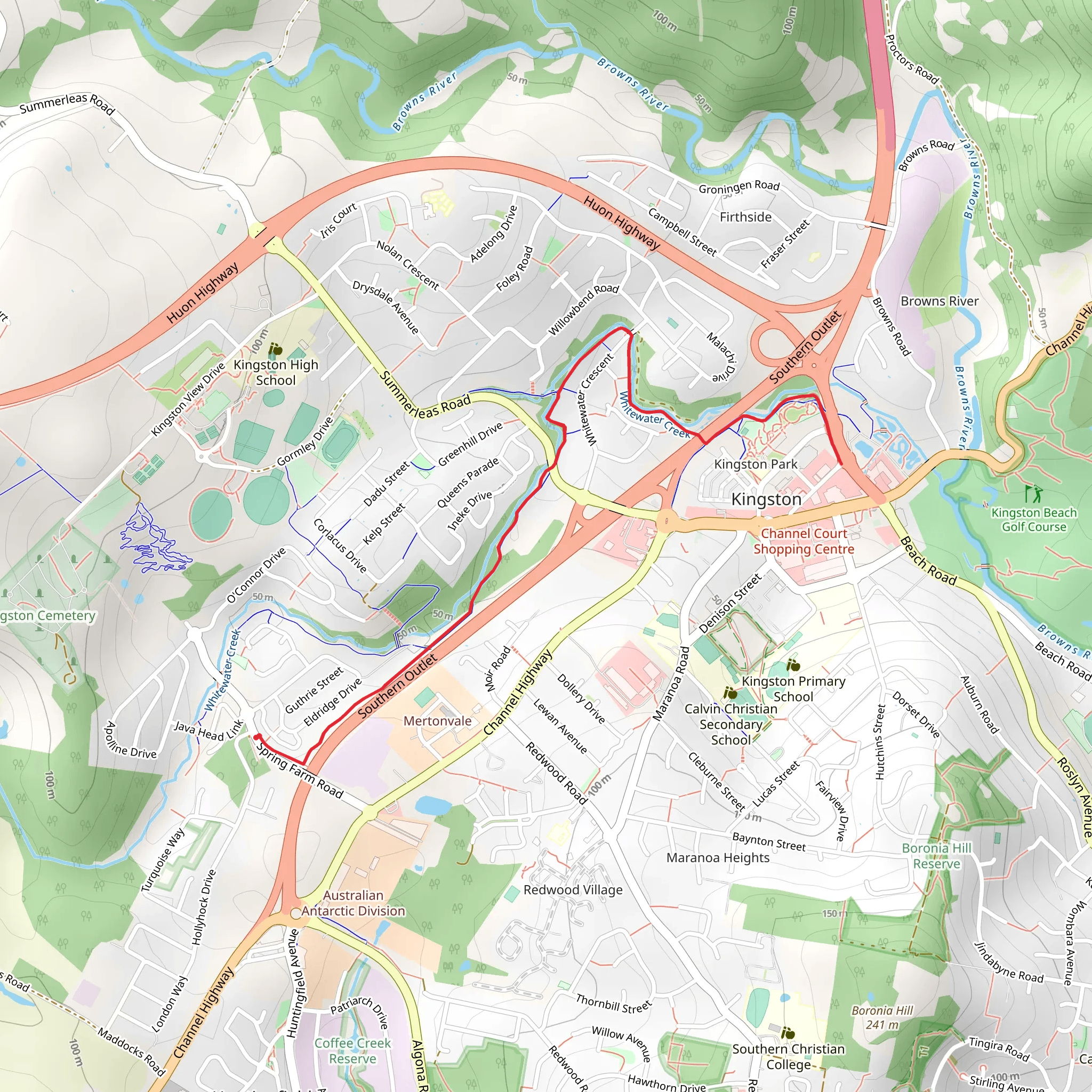 Whitewater Creek Track mobile static map