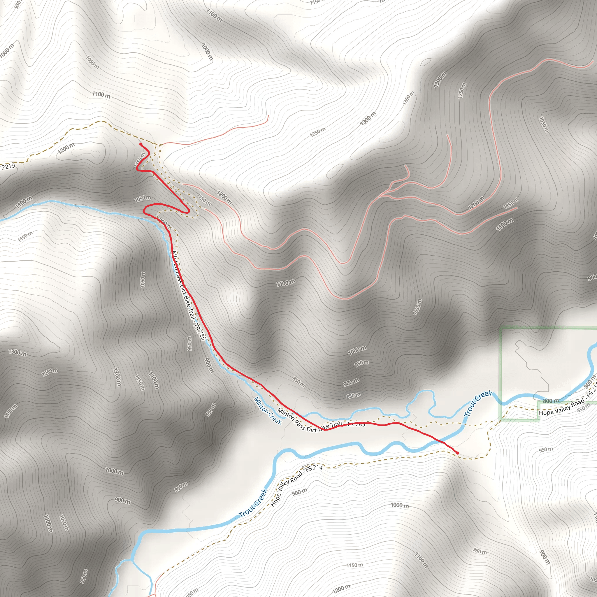 Minton Pass Trail mobile static map