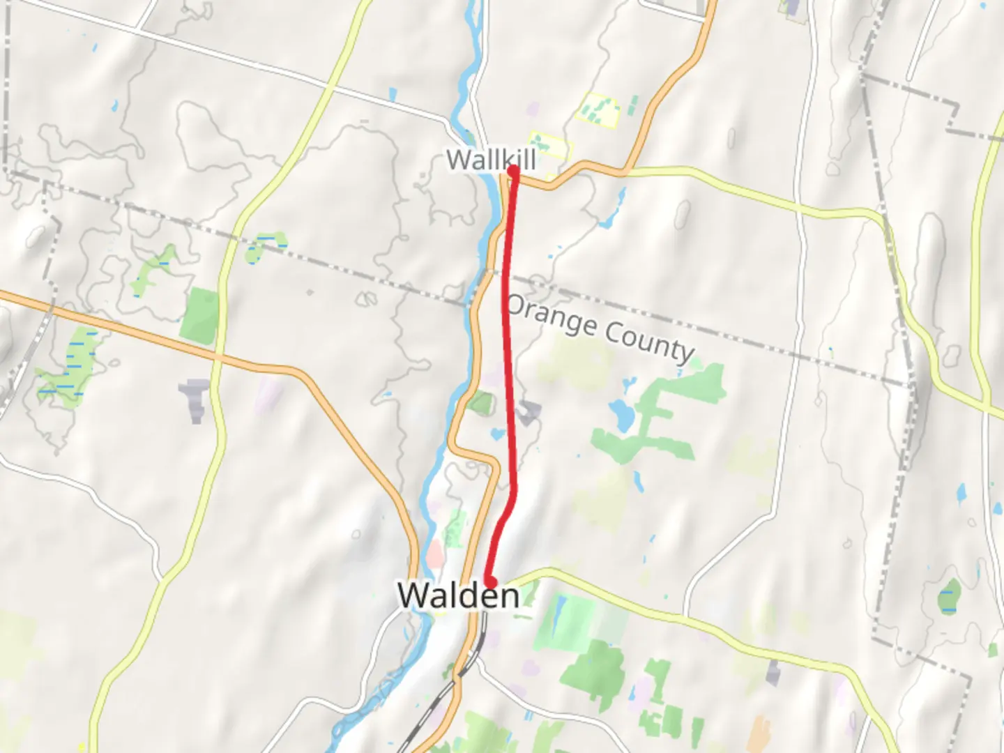 An image depicting the trail Walden-Walkill Rail Trail and its surrounding area.