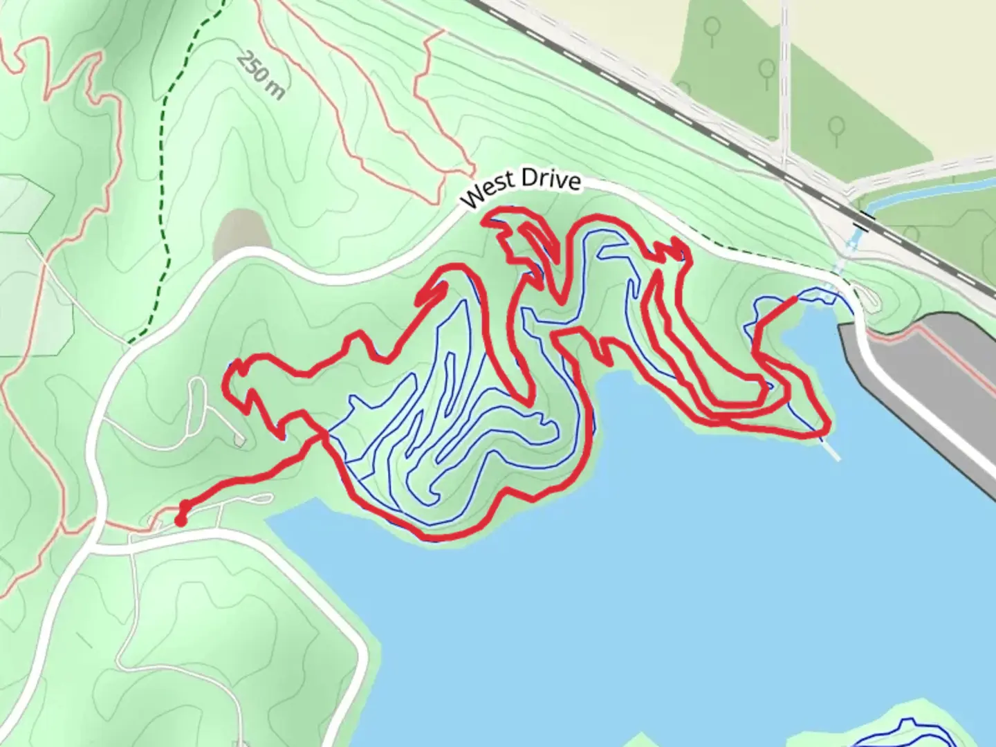 An image depicting the trail Lakeside and Chupacabra Loop and its surrounding area.