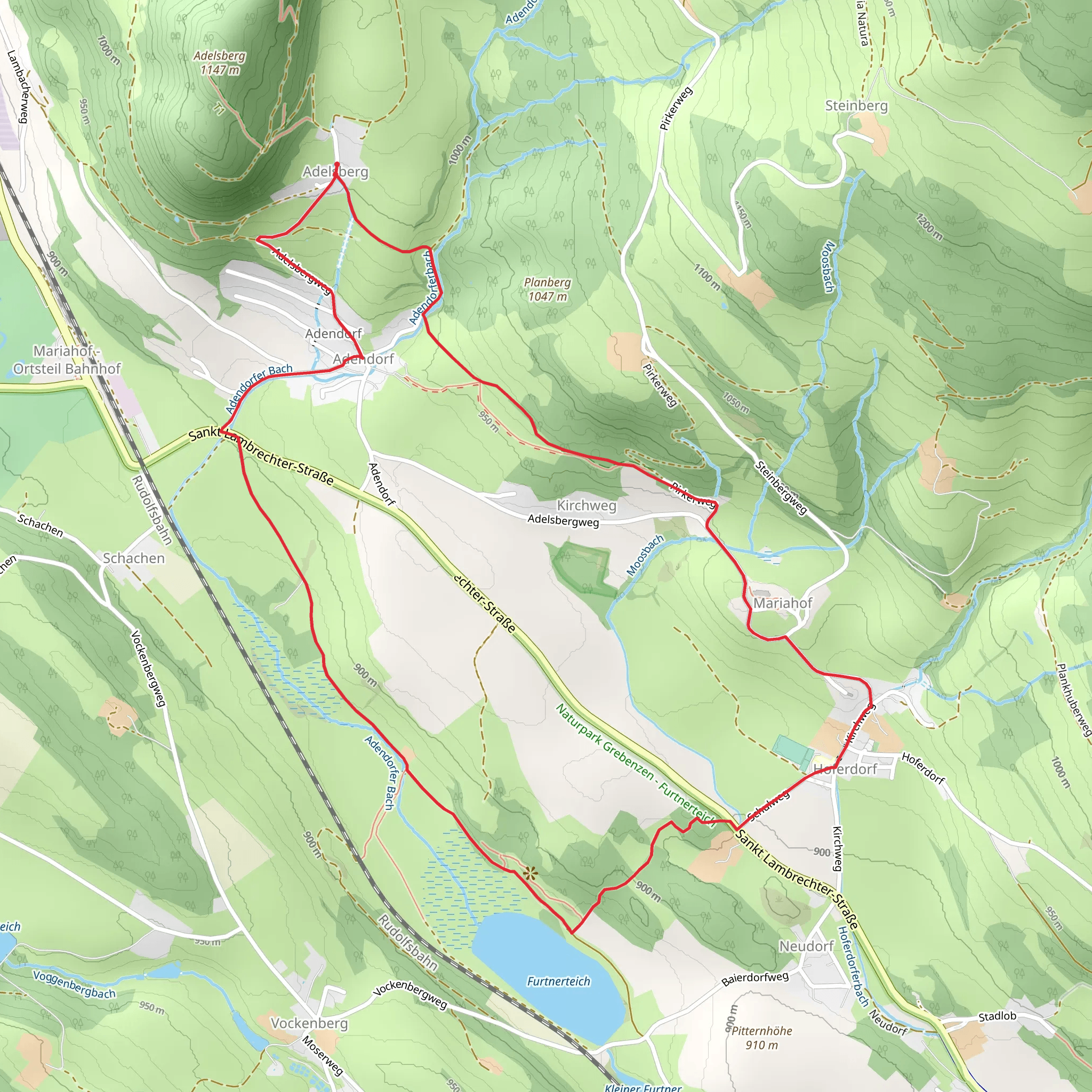 Sperl to Furtnerteich Hike mobile static map