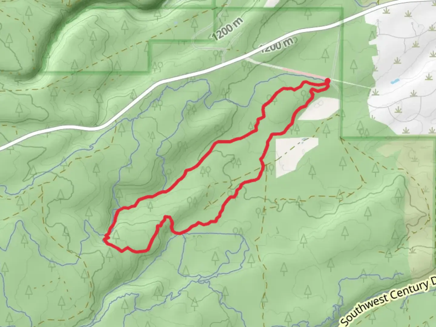 An image depicting the trail Kent's Trail and Phil's Trail Loop and its surrounding area.