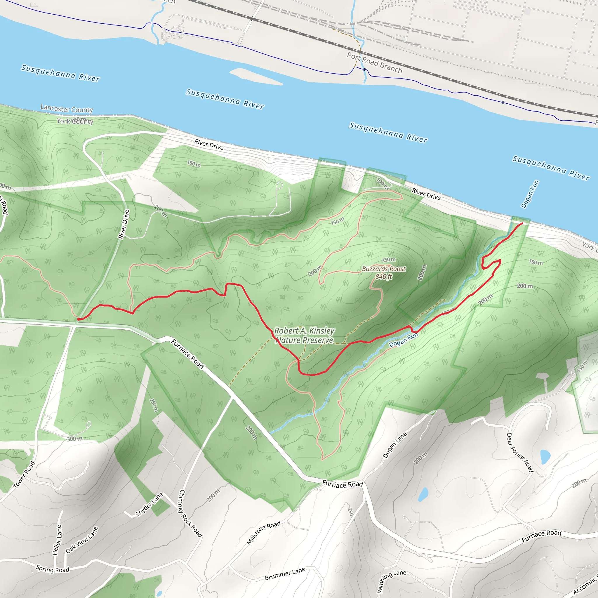 Furnace Road to Susquehanna River Trail via Mason-Dixon Trail mobile static map