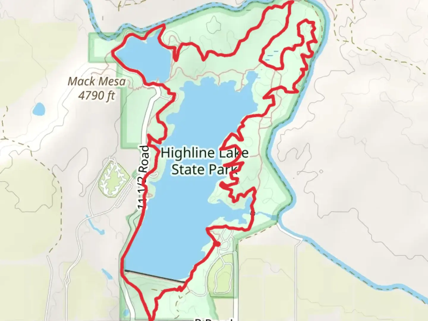 An image depicting the trail Highline Lake and Mack Mesa Lake Loop and its surrounding area.