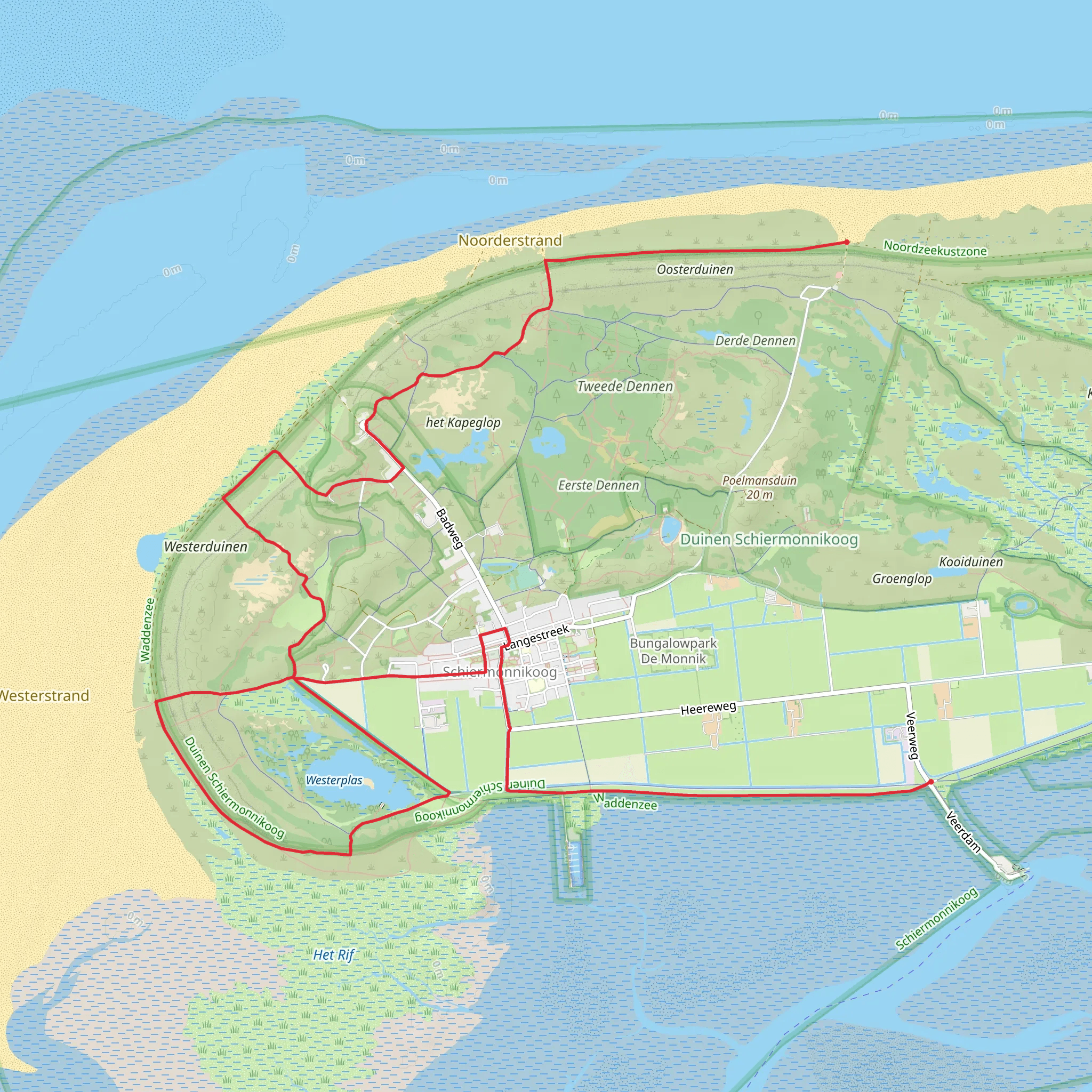 Noorderduinen, Westerplas and Laagte of Rede mobile static map