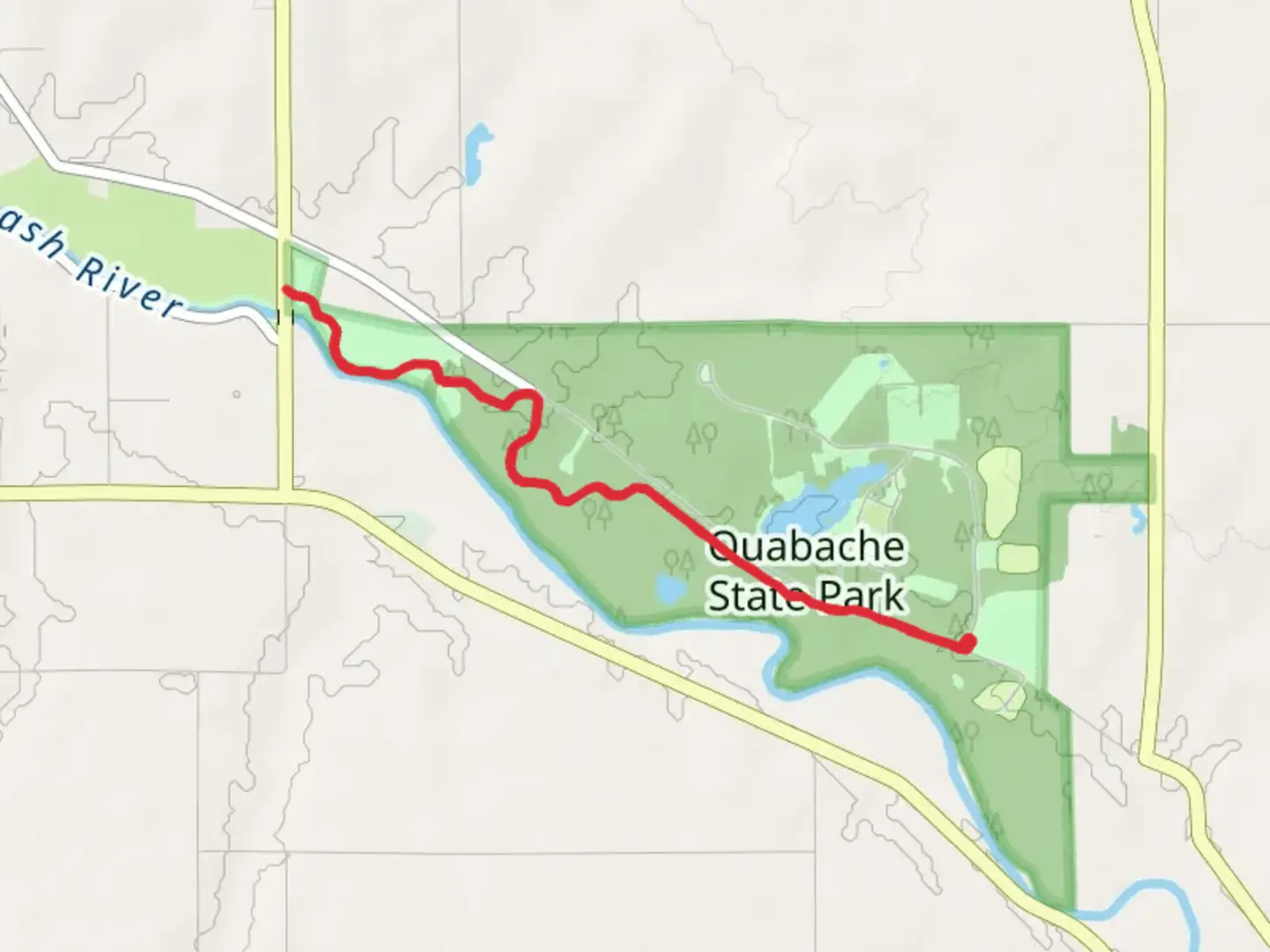 An image depicting the trail Wabash River Walk and its surrounding area.